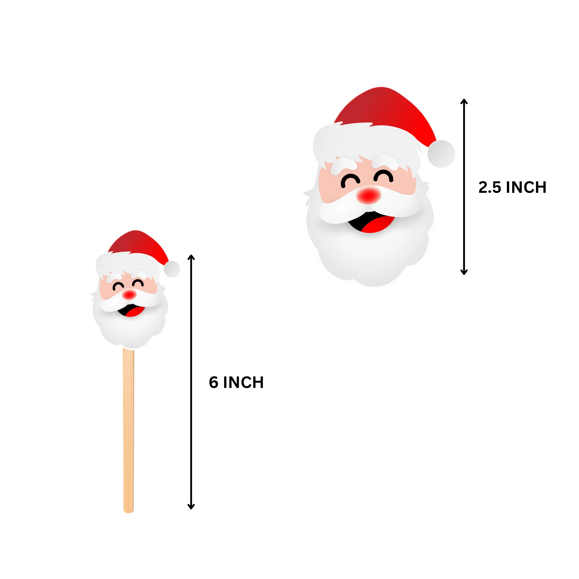 Christmas CupCake Topper (6 Inches/2.5 Inches/250 GSM Cardstock/Assorted/10 Pieces) - Premium Handcrafted 300 GSM Cake Topper by Party Decor Mall India - View 4