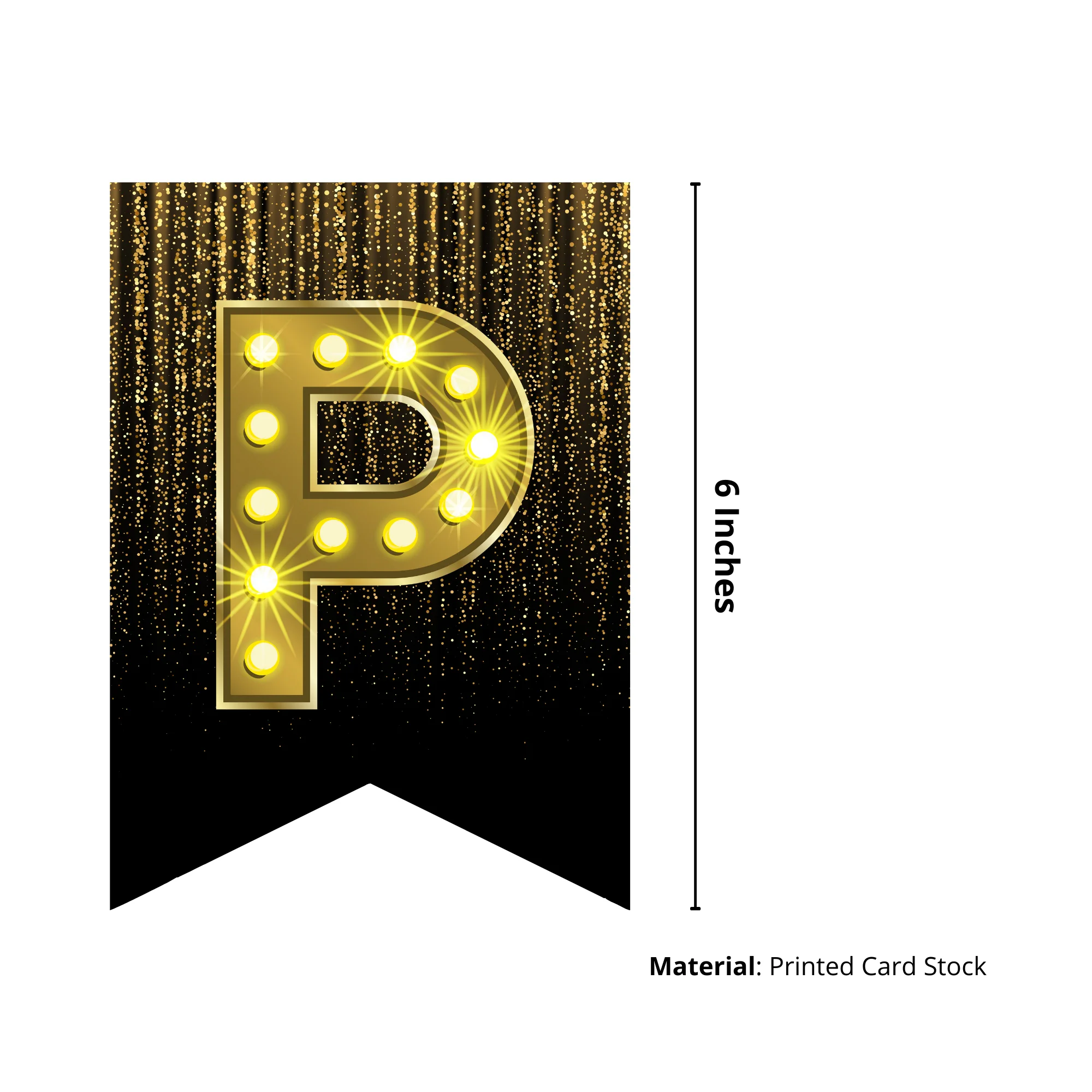 Happy New Year Banner 2 (6 Inches/250 GSM Cardstock/Black, Yellow, golden Printed/12 Pieces) - Premium Handcrafted 300 GSM Party Supply by Party Decor Mall India - View 2