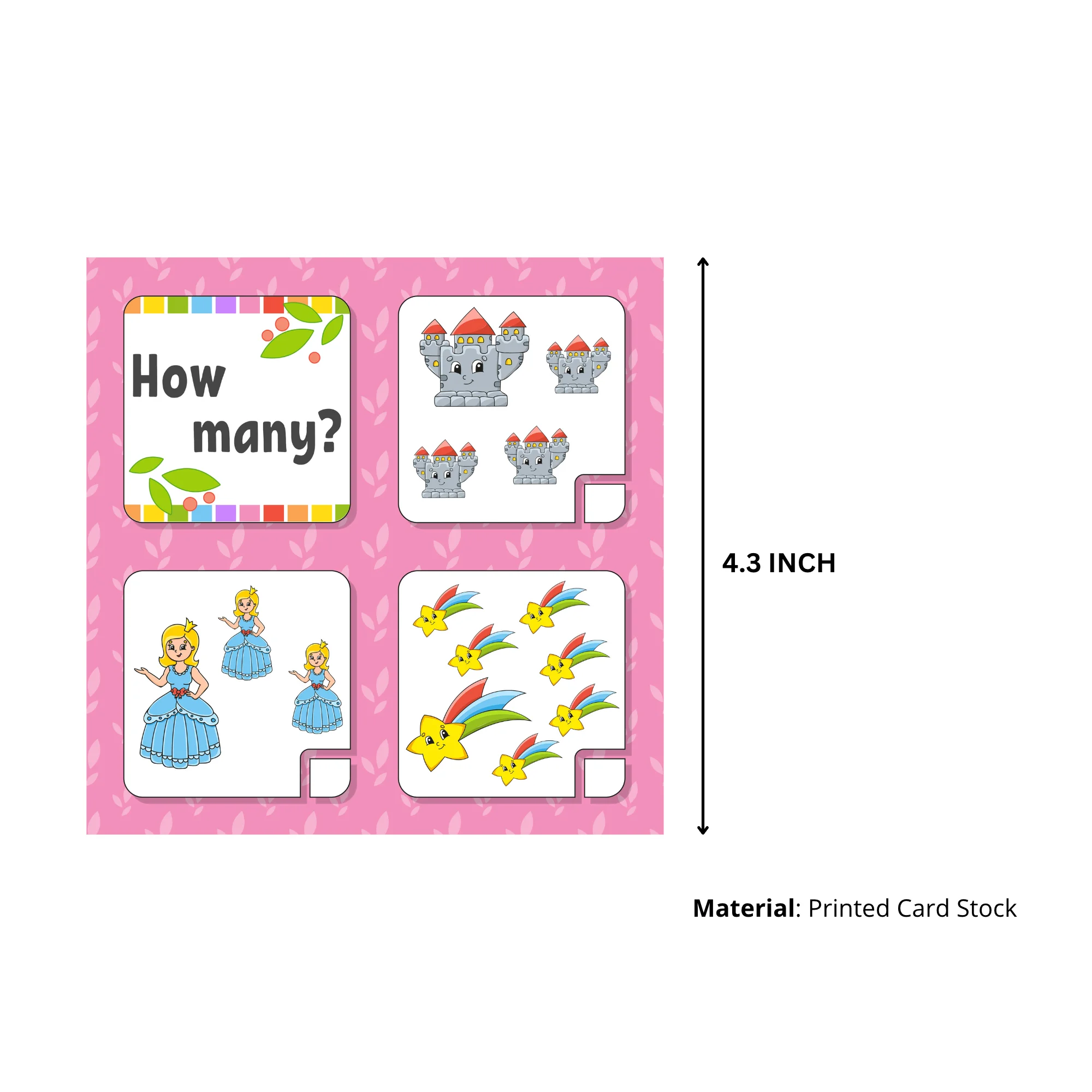 Christmas Counting Game Card (5 inches/250 GSM Cardstock/Multi/20 Cards) - Premium Handcrafted 300 GSM Party Supply by Party Decor Mall India - View 3
