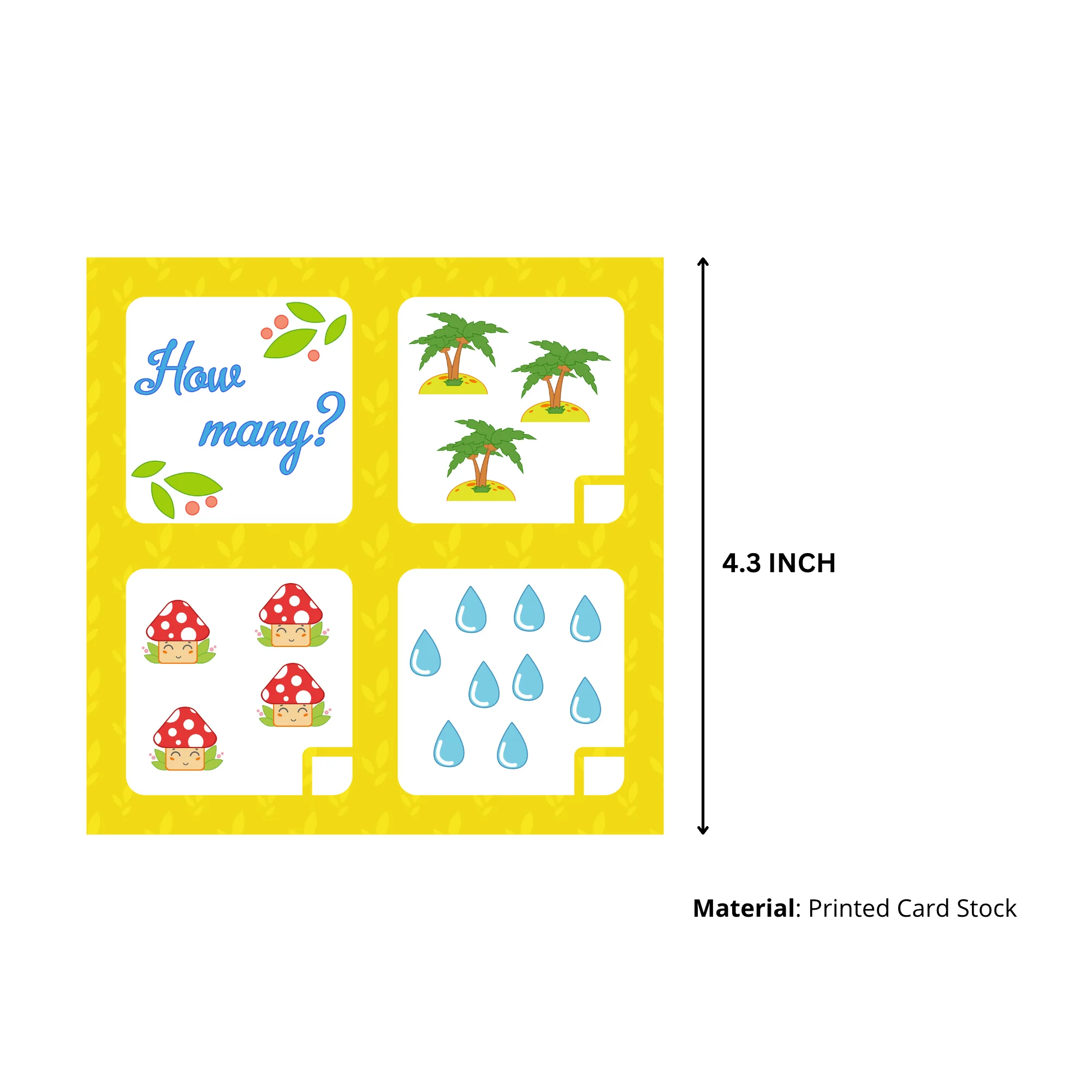 Christmas Counting Game Card (5 inches/250 GSM Cardstock/Multi/20 Cards) - Premium Handcrafted 300 GSM Party Supply by Party Decor Mall India - View 8
