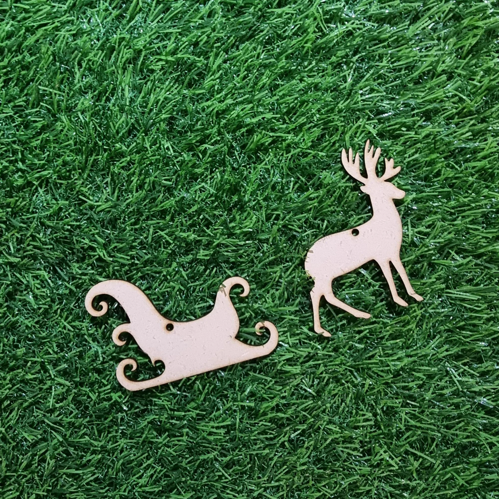 Christmas Tree Ornaments/Hangings Mdf (3.5 Inches / 3MM MDF board / Brown / 13 Pcs) - Premium Handcrafted 300 GSM Party Supply by Party Decor Mall India - View 2