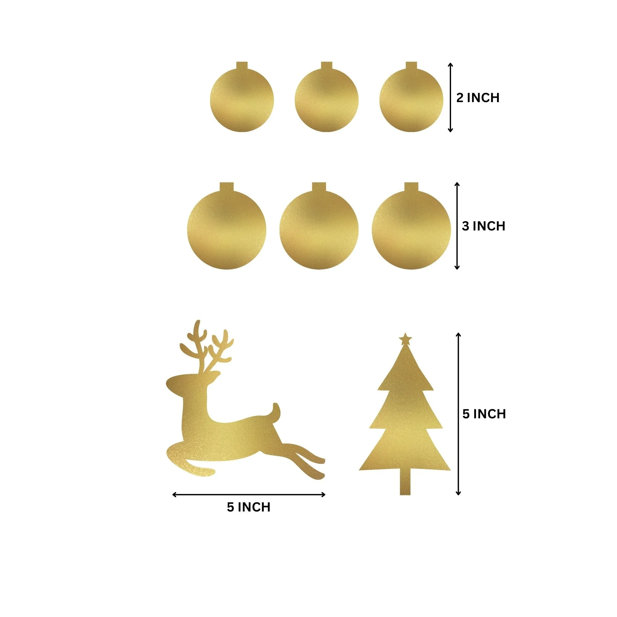 Merry Christmas Decoration Kit (5 Inches / 250 GSM Card Stock / Red, Green, Gold / 51 Pcs) - Premium Handcrafted 300 GSM Party Supply by Party Decor Mall India - View 4