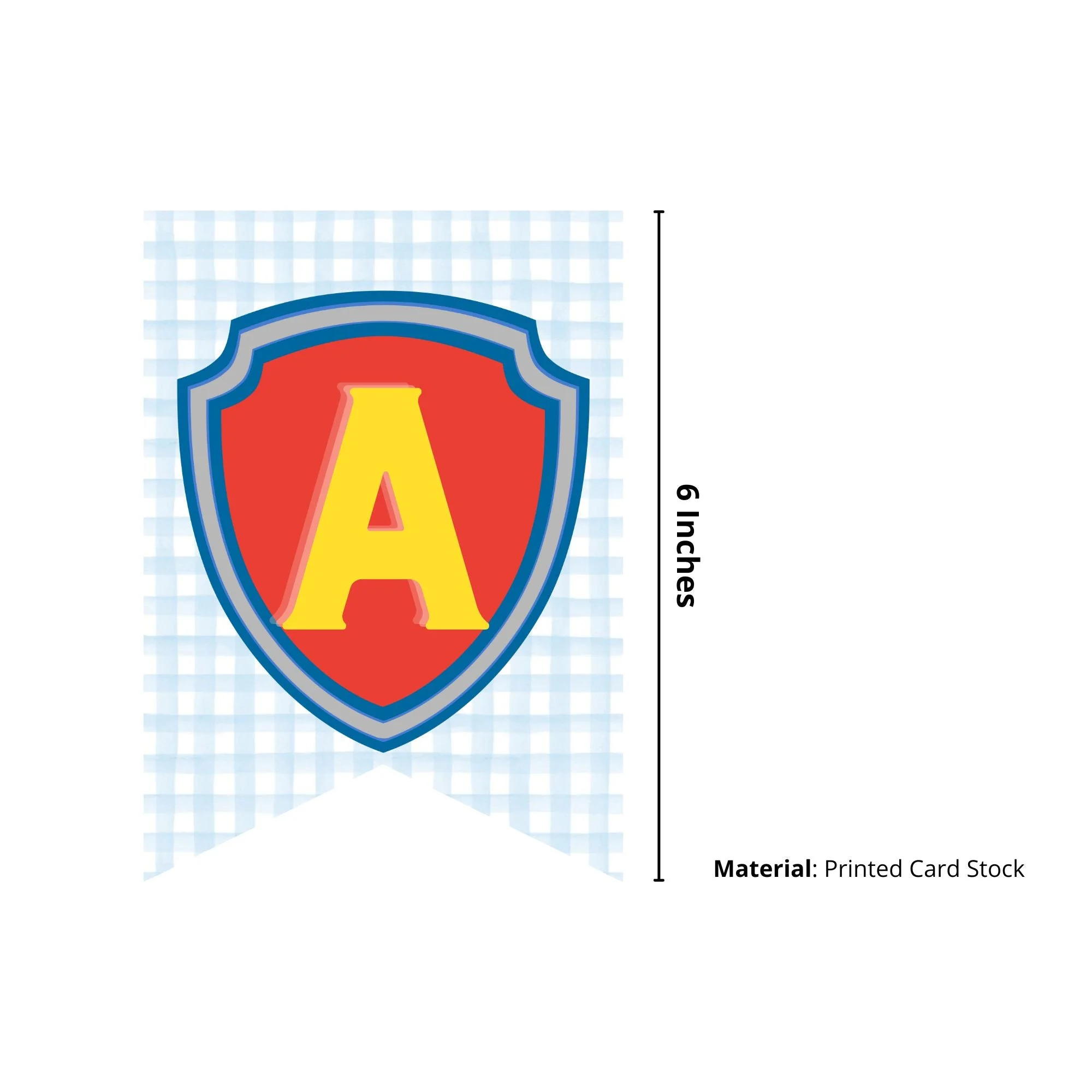 Paw Patrol theme Happy Birthday Banner (6 inches/250 GSM Cardstock/Red, Yellow, Blue, Light Blue, White/13Pcs) - Premium Handcrafted 300 GSM Party Supply by Party Decor Mall India - View 2