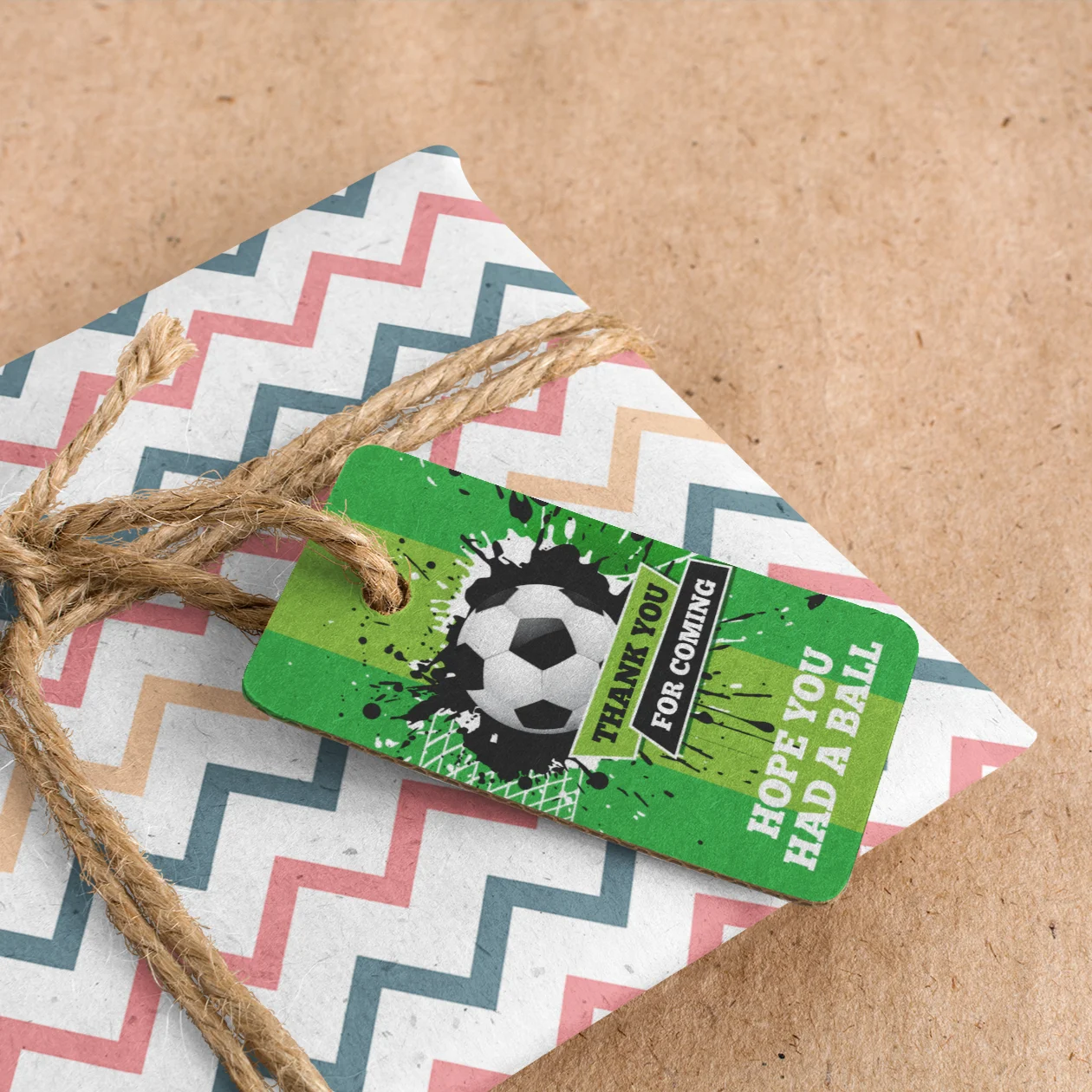 Football Theme Birthday Favour Tags (2 x 3.5 inches/250 GSM Cardstock/Black, White, Green, Dark Green/30Pcs) - Premium Handcrafted 300 GSM Thank You Cards by Party Decor Mall India - View 8