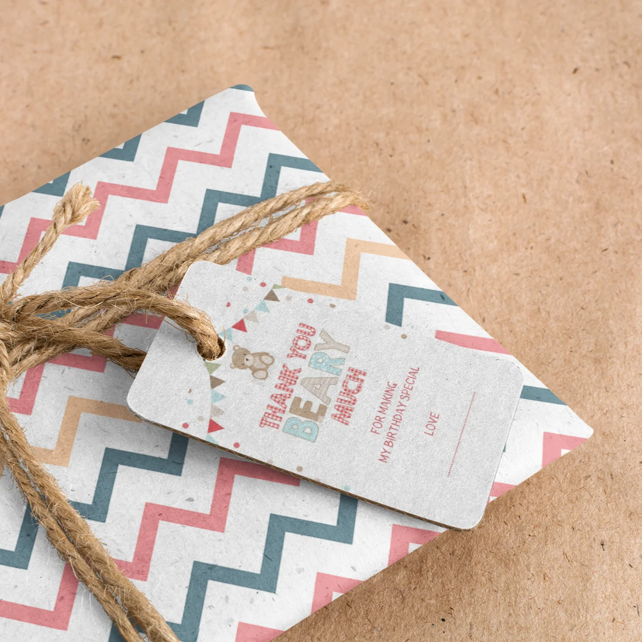 Teddy Bear Theme Birthday Favour Tags (2 x 3.5 inches/250 GSM Cardstock/Multicolour/30Pcs) - Premium Handcrafted 300 GSM Thank You Cards by Party Decor Mall India - View 8