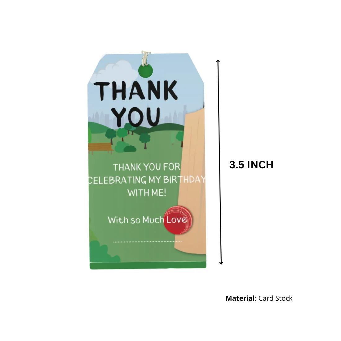 Cricket Theme Birthday Favour Tags (2 x 3.5 inches/250 GSM Cardstock/Multicolour/30Pcs) - Premium Handcrafted 300 GSM Thank You Cards by Party Decor Mall India - View 2