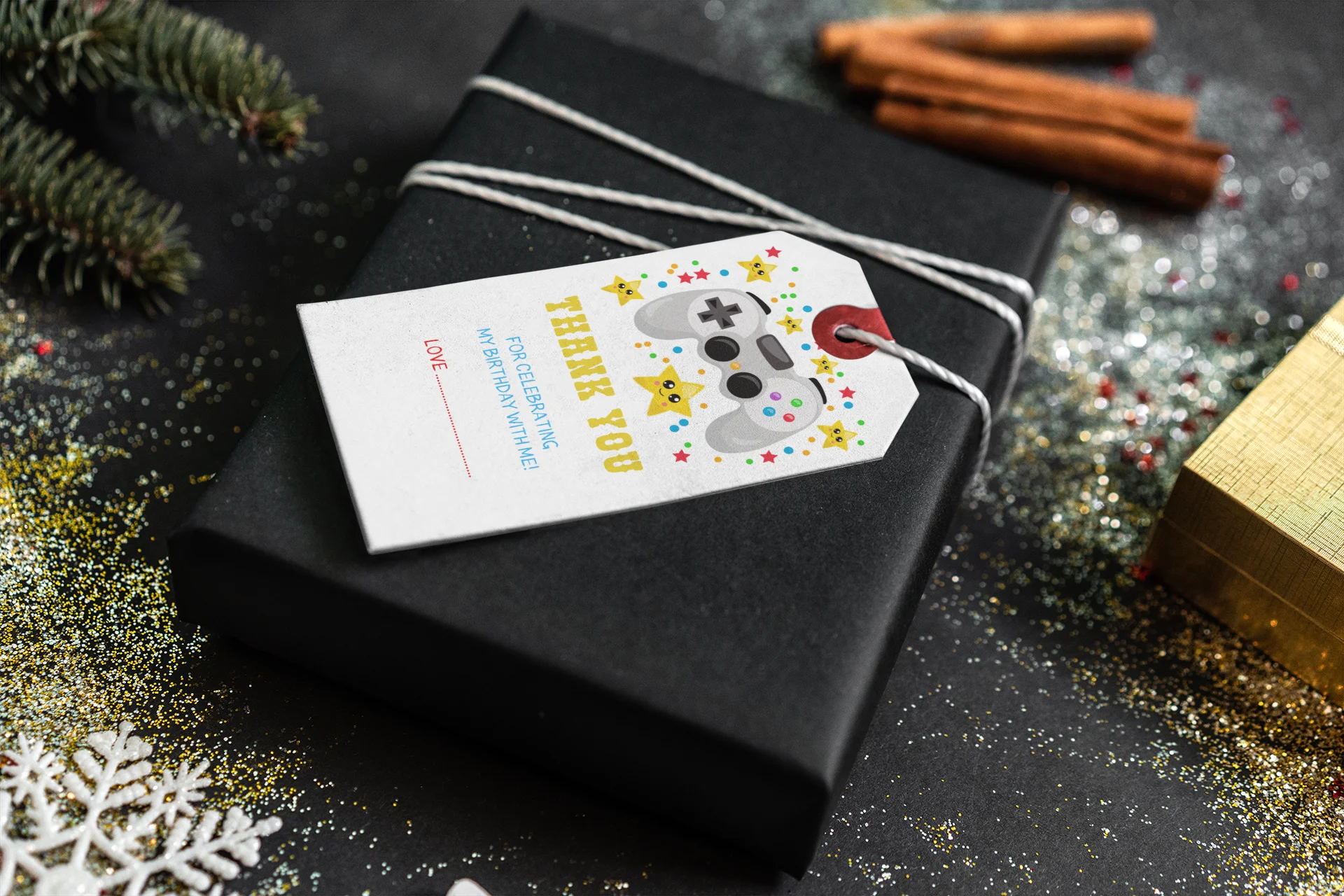 Game On Theme Birthday Favour Tags (2 x 3.5 inches/250 GSM Cardstock/Multicolour/30Pcs) - Premium Handcrafted 300 GSM Thank You Cards by Party Decor Mall India - View 5