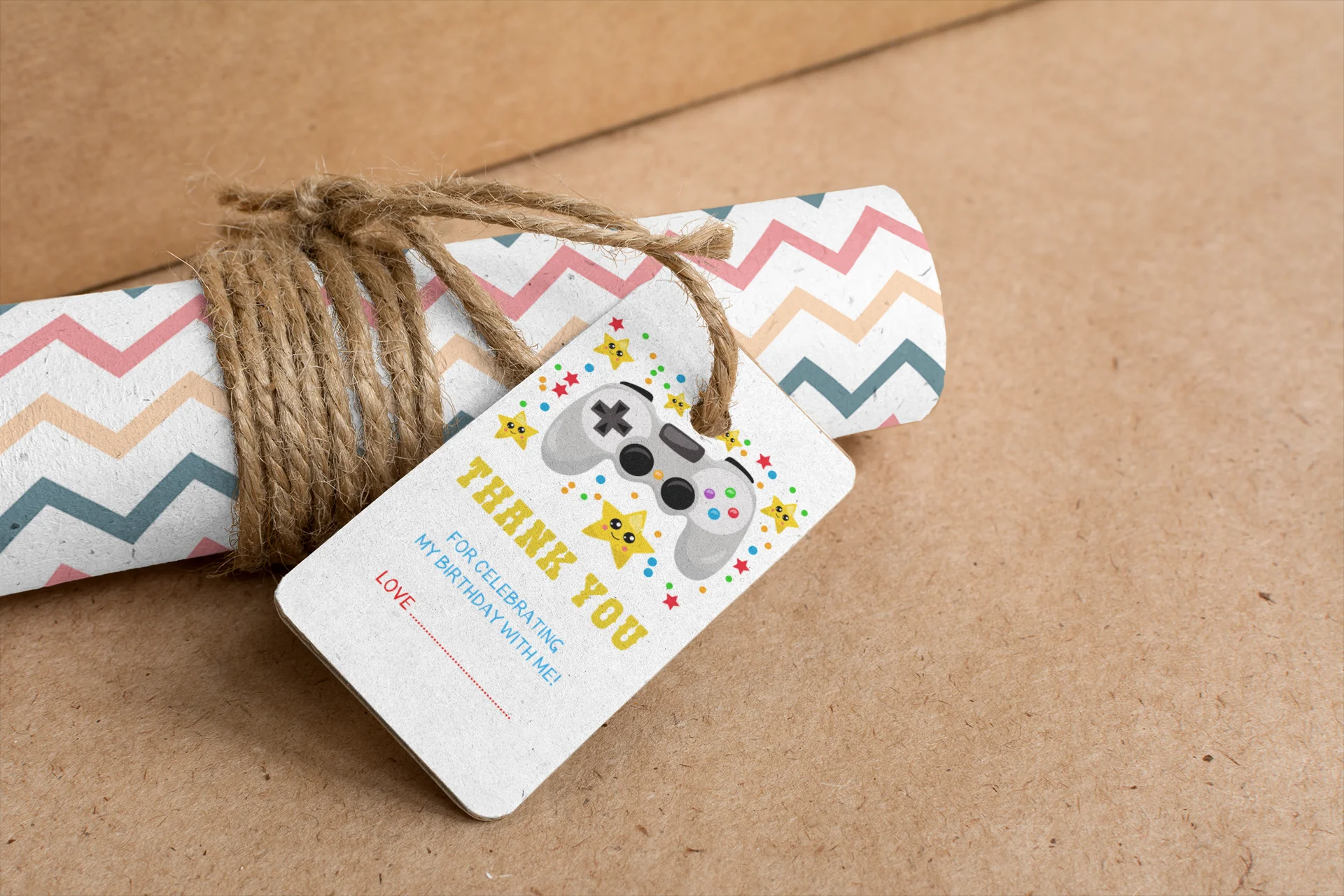 Game On Theme Birthday Favour Tags (2 x 3.5 inches/250 GSM Cardstock/Multicolour/30Pcs) - Premium Handcrafted 300 GSM Thank You Cards by Party Decor Mall India - View 7