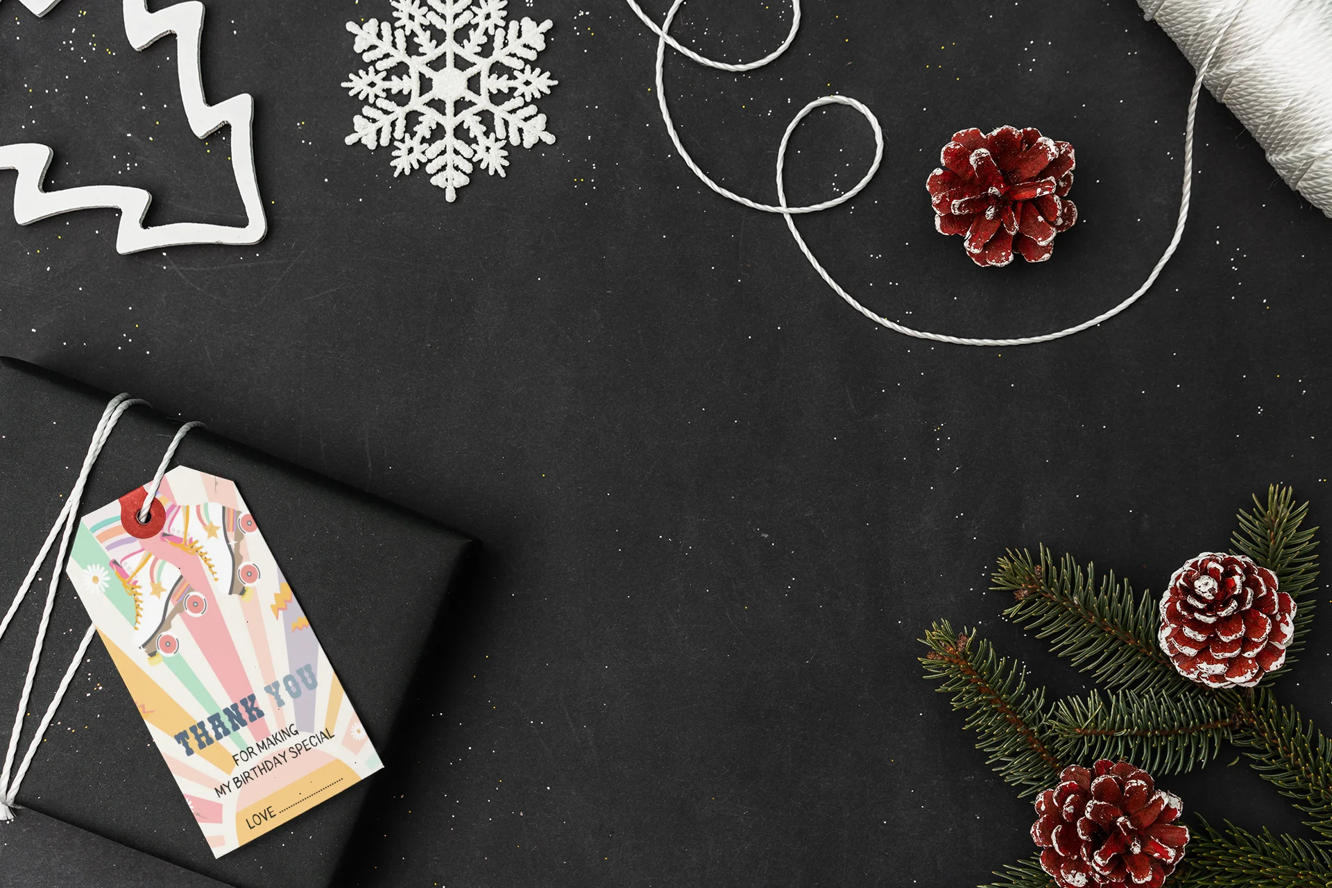 Skate Theme Birthday Favour Tags (2 x 3.5 inches/250 GSM Cardstock/Multicolour/30Pcs) - Premium Handcrafted 300 GSM Thank You Cards by Party Decor Mall India - View 5