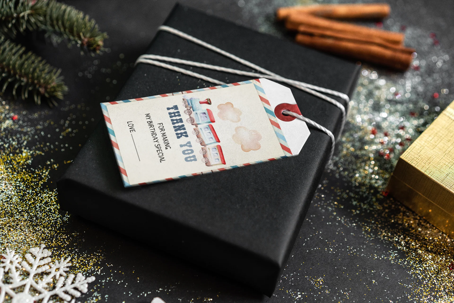 Train Theme Birthday Favour Tags (2 x 3.5 inches/250 GSM Cardstock/Multicolour/30Pcs) - Premium Handcrafted 300 GSM Thank You Cards by Party Decor Mall India - View 4