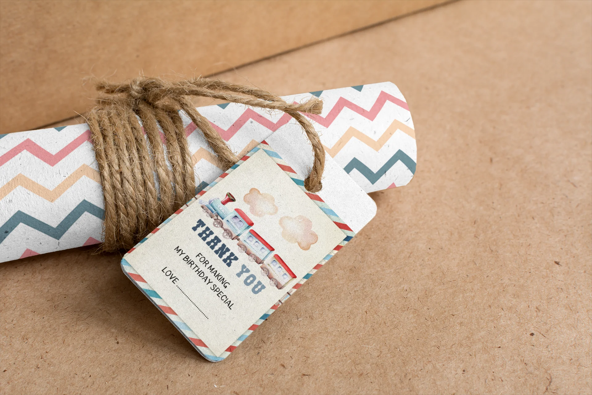 Train Theme Birthday Favour Tags (2 x 3.5 inches/250 GSM Cardstock/Multicolour/30Pcs) - Premium Handcrafted 300 GSM Thank You Cards by Party Decor Mall India - View 7