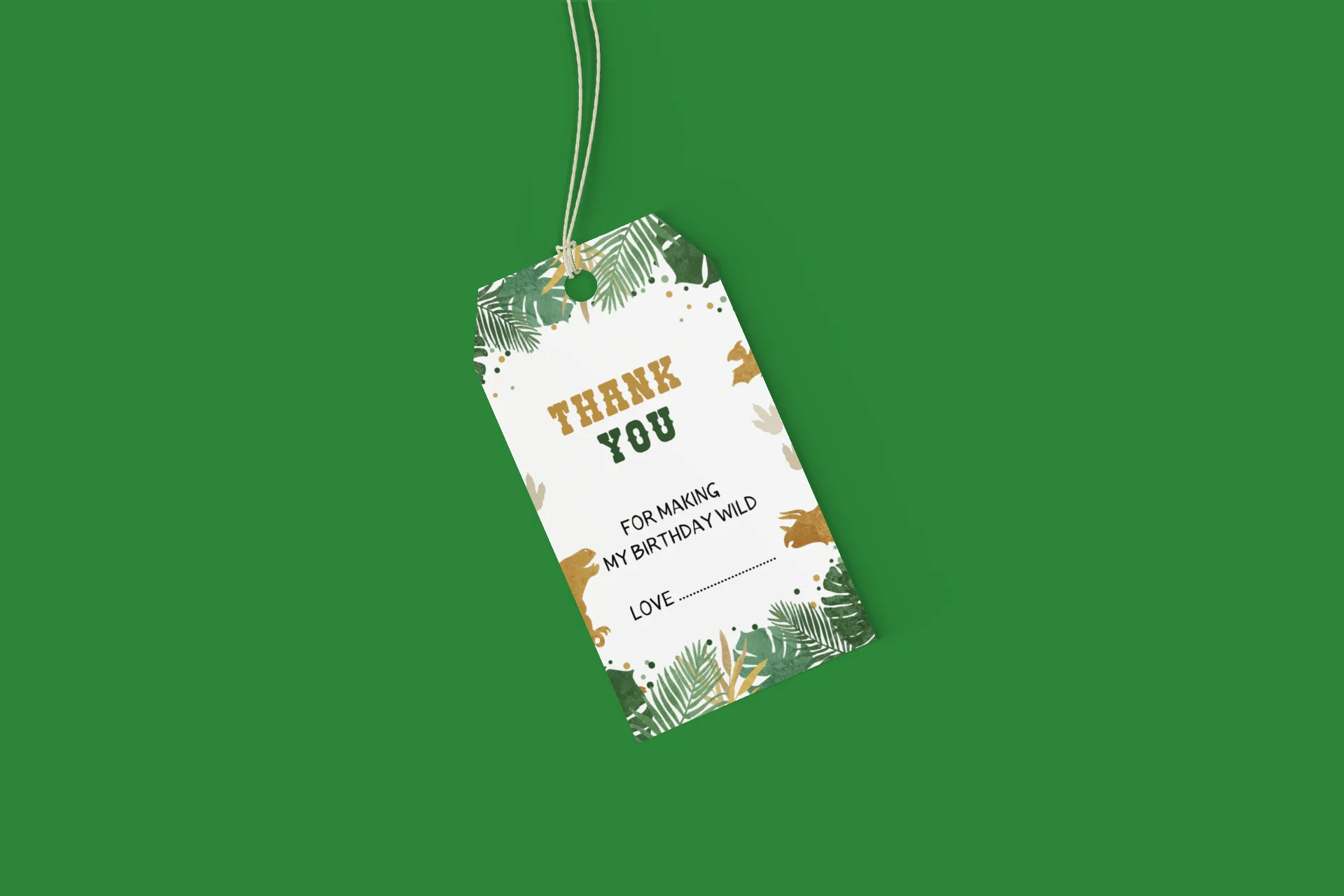 Dinosaur Theme Birthday Favour Tags (2 x 3.5 inches/250 GSM Cardstock/Multicolour/30Pcs) - Premium Handcrafted 300 GSM Thank You Cards by Party Decor Mall India - View 6
