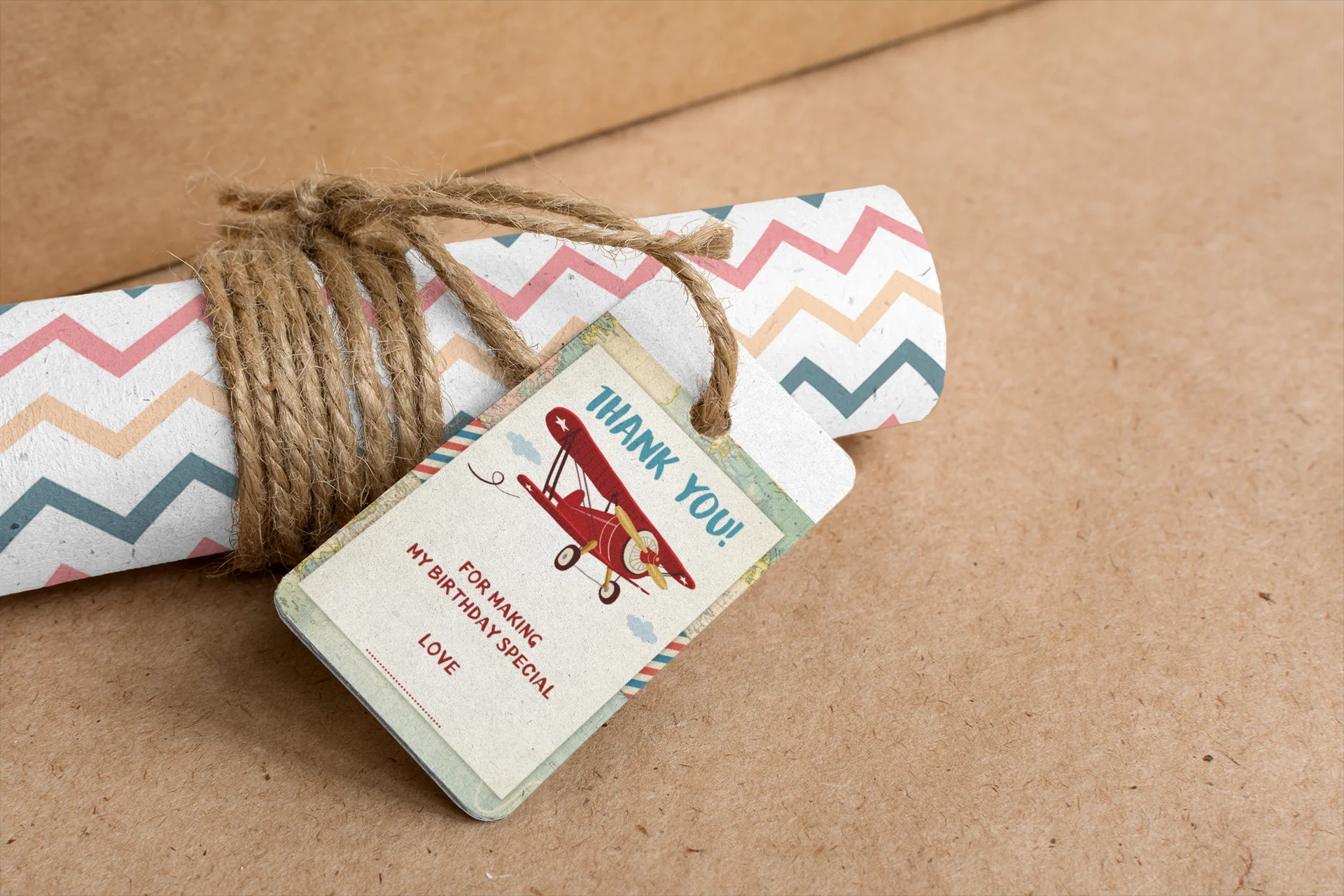 Aeroplane Theme Birthday Favour Tags (2 x 3.5 inches/250 GSM Cardstock/Multicolour/30Pcs) - Premium Handcrafted 300 GSM Thank You Cards by Party Decor Mall India - View 7