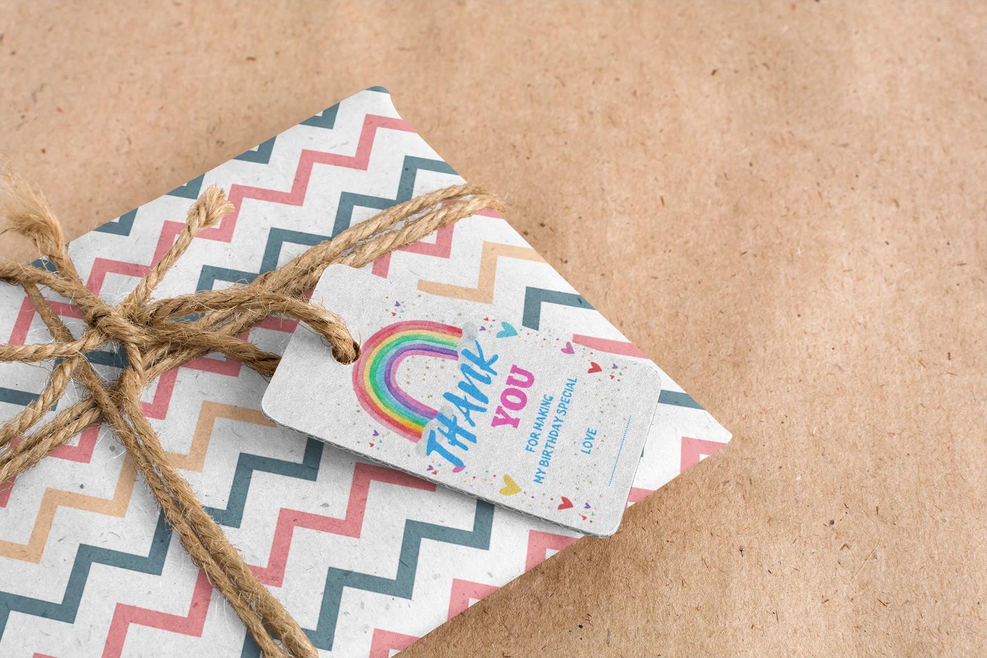 Rainbow Theme Birthday Favour Tags (2 x 3.5 inches/250 GSM Cardstock/Multicolour/30Pcs) - Premium Handcrafted 300 GSM Thank You Cards by Party Decor Mall India - View 5
