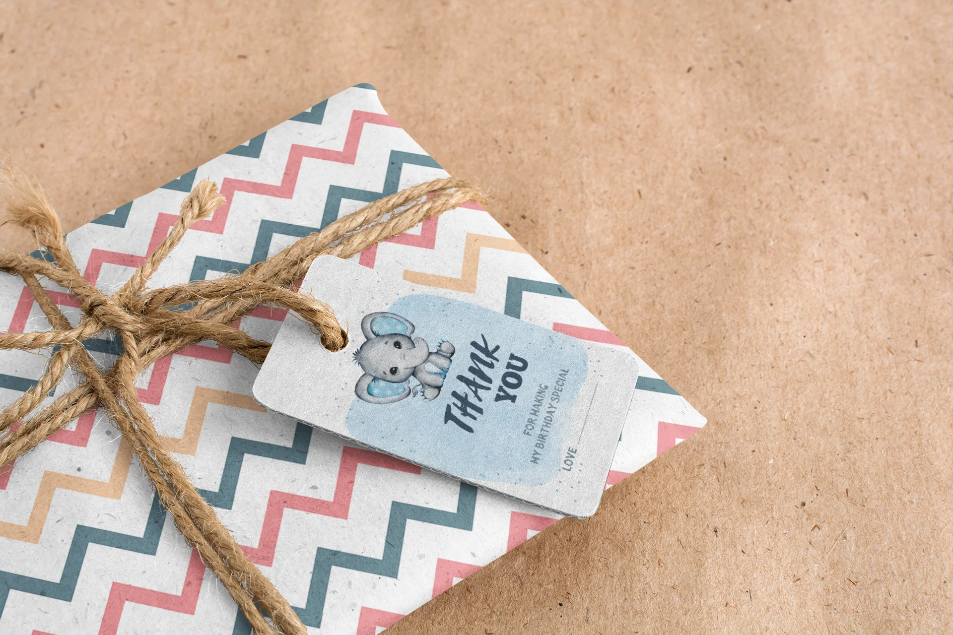 Baby Elephant Boy Theme Birthday Favour Tags (2 x 3.5 inches/250 GSM Cardstock/White, Blue, Grey, Black/30Pcs) - Premium Handcrafted 300 GSM Thank You Cards by Party Decor Mall India - View 8