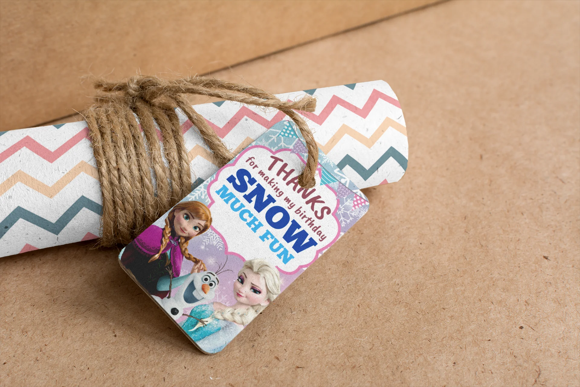 Frozen Theme Birthday Favour Tags (2 x 3.5 inches/250 GSM Cardstock/Multicolour/30Pcs) - Premium Handcrafted 300 GSM Thank You Cards by Party Decor Mall India - View 7