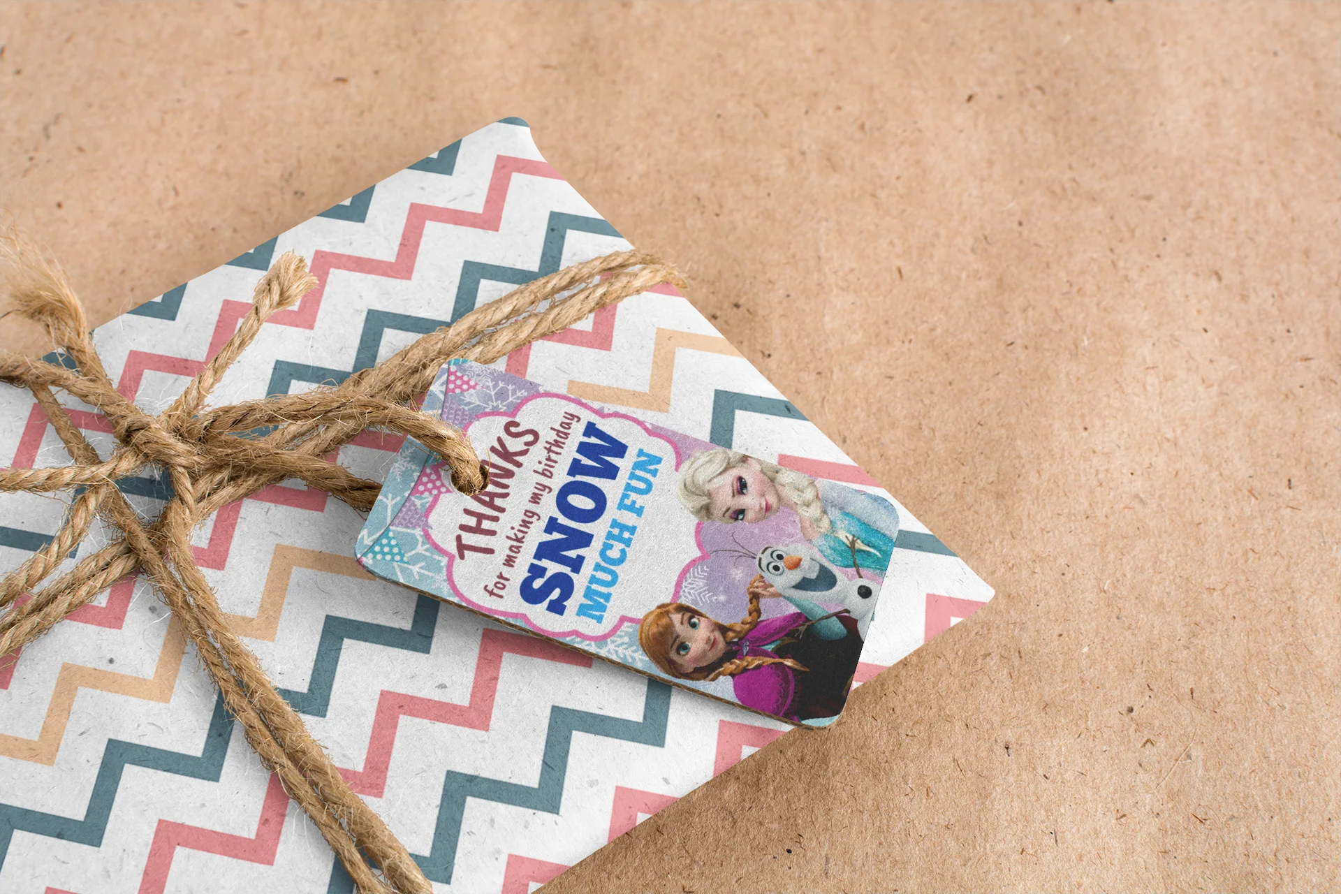 Frozen Theme Birthday Favour Tags (2 x 3.5 inches/250 GSM Cardstock/Multicolour/30Pcs) - Premium Handcrafted 300 GSM Thank You Cards by Party Decor Mall India - View 8