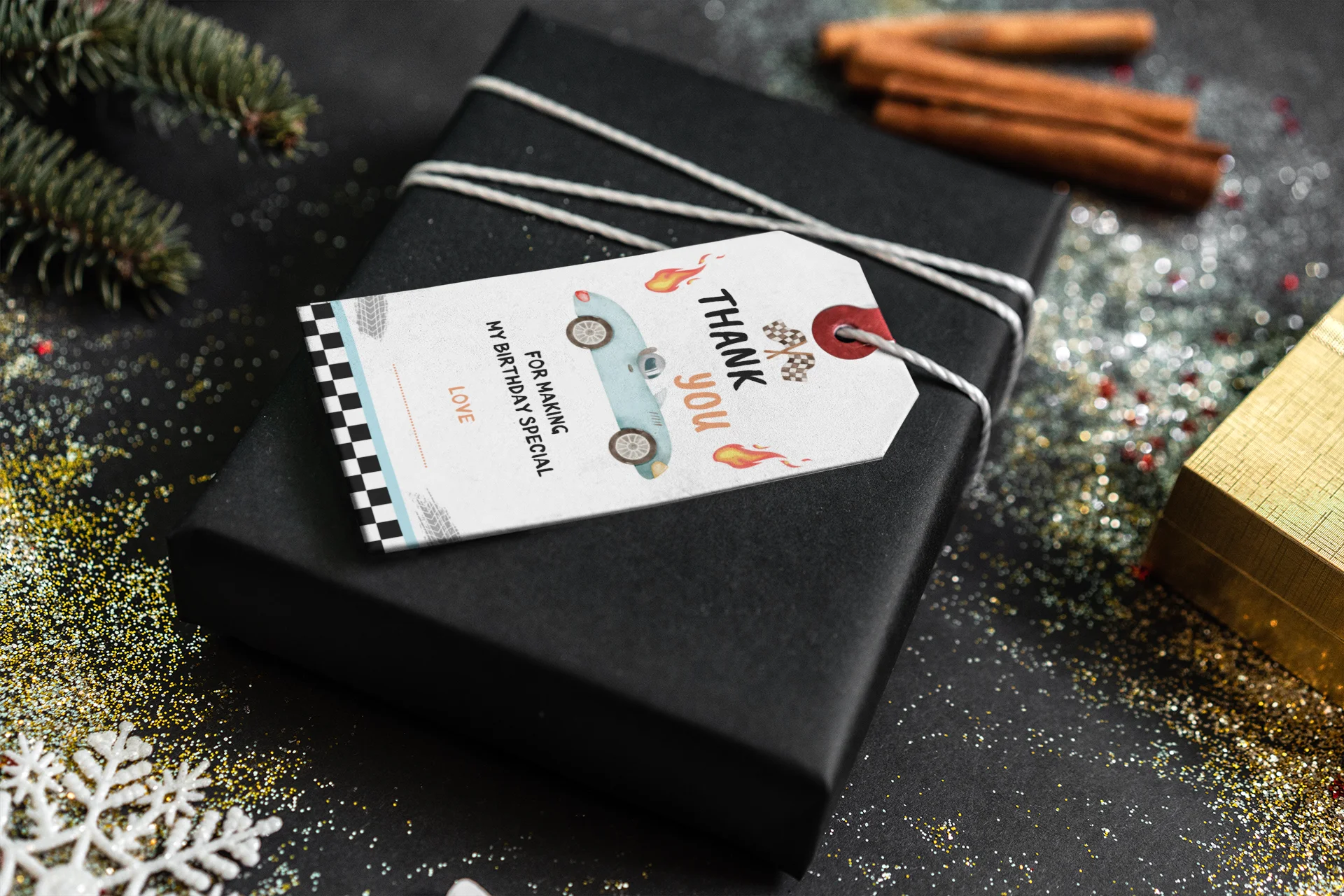 Car Theme Birthday Favour Tags (2 x 3.5 inches/250 GSM Cardstock/Multicolour/30Pcs) - Premium Handcrafted 300 GSM Thank You Cards by Party Decor Mall India - View 3
