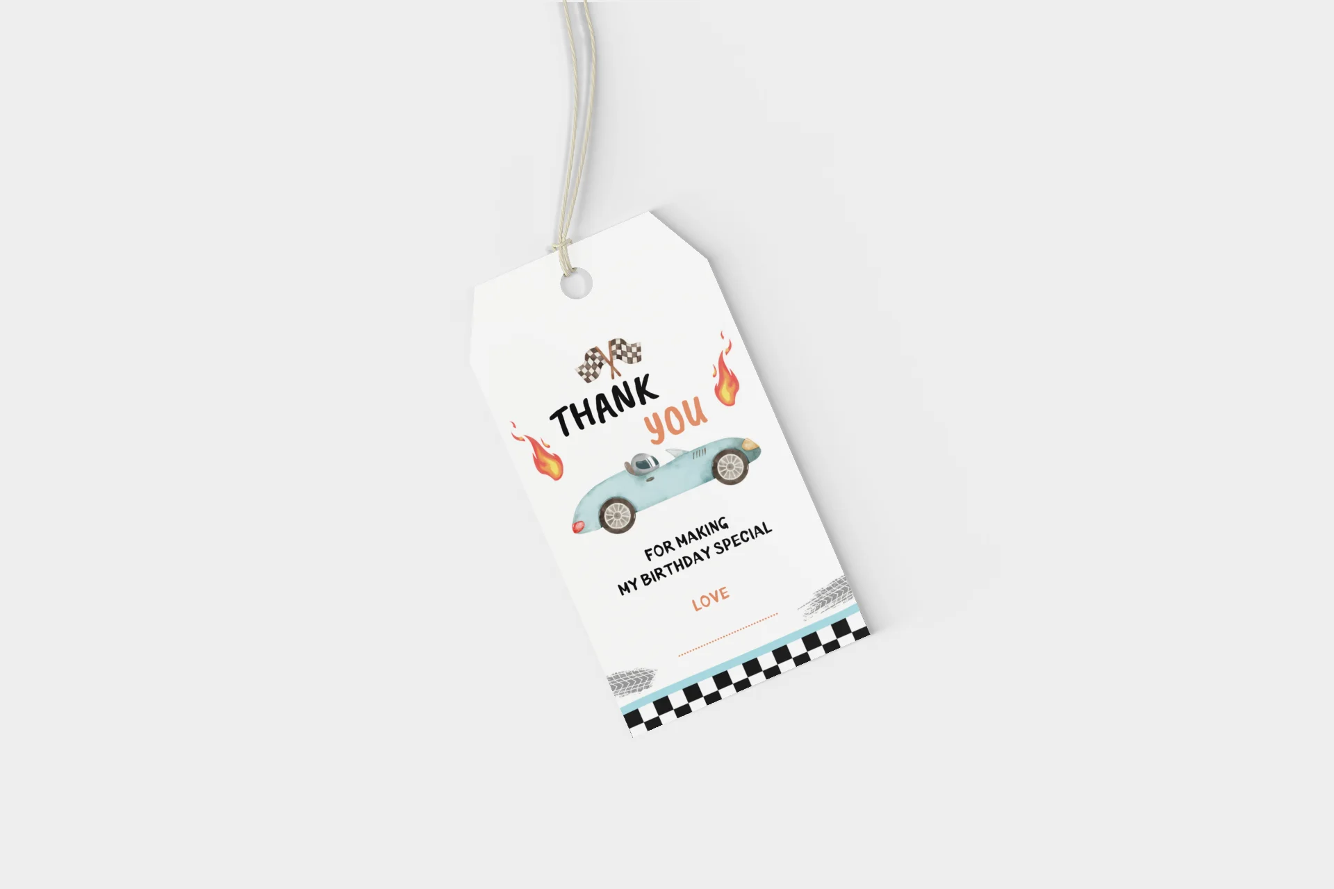Car Theme Birthday Favour Tags (2 x 3.5 inches/250 GSM Cardstock/Multicolour/30Pcs) - Premium Handcrafted 300 GSM Thank You Cards by Party Decor Mall India - View 6