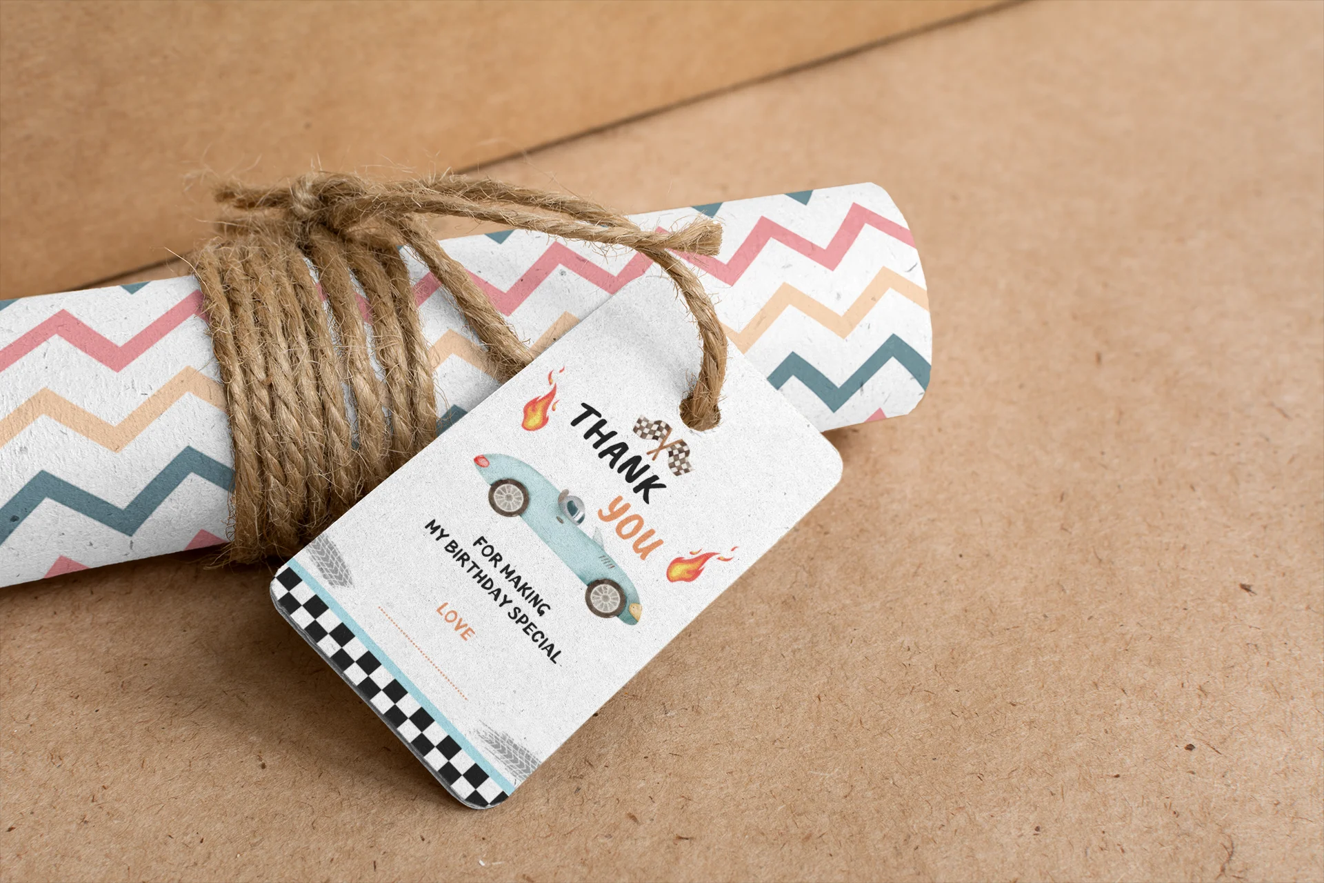 Car Theme Birthday Favour Tags (2 x 3.5 inches/250 GSM Cardstock/Multicolour/30Pcs) - Premium Handcrafted 300 GSM Thank You Cards by Party Decor Mall India - View 7
