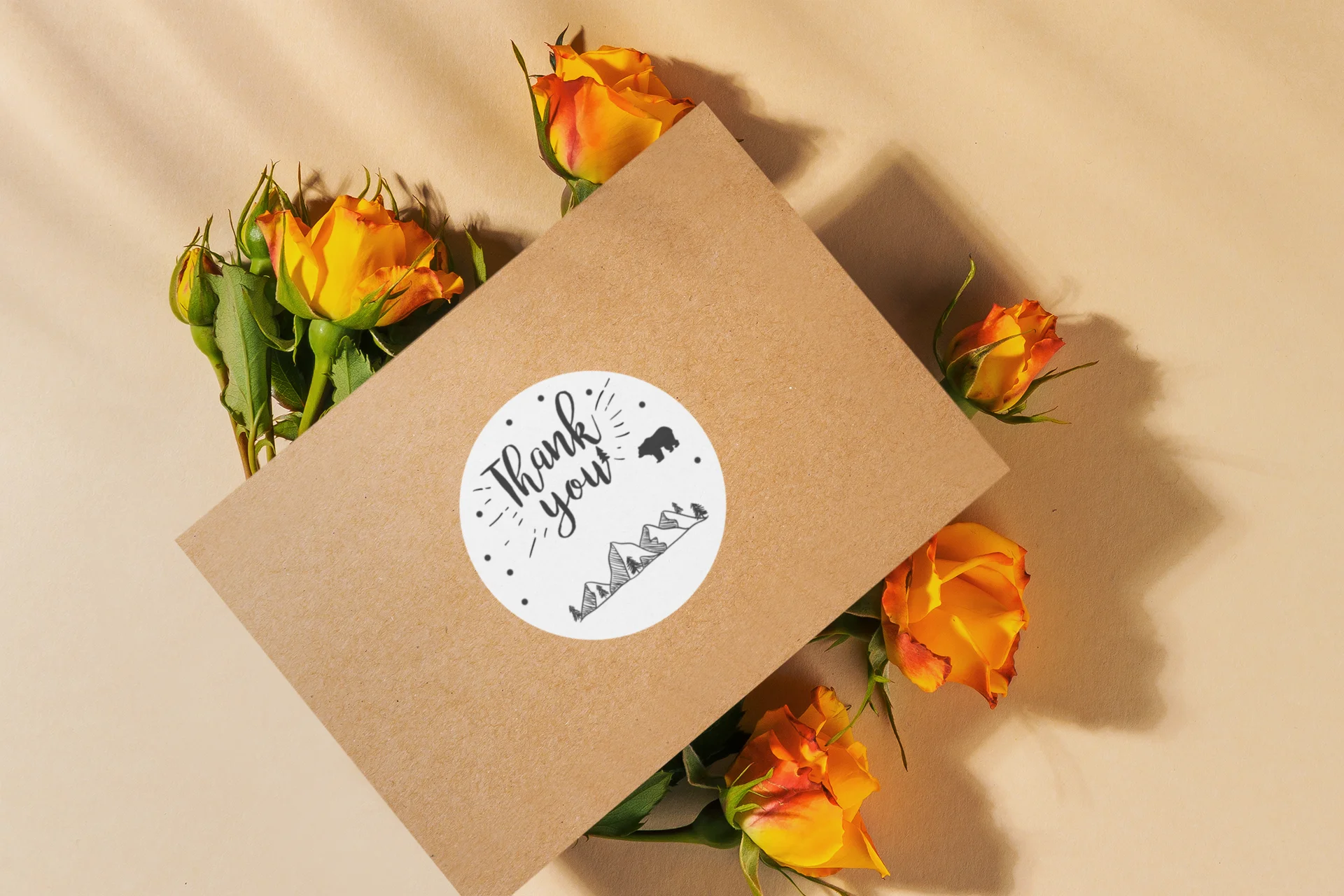 Bear Theme- Return Gift/birthday decor Thankyou Sticker (6 CM/Sticker/Black And White/24Pcs) - Premium Handcrafted 300 GSM Return Gift Label Stickers by Party Decor Mall India - View 6