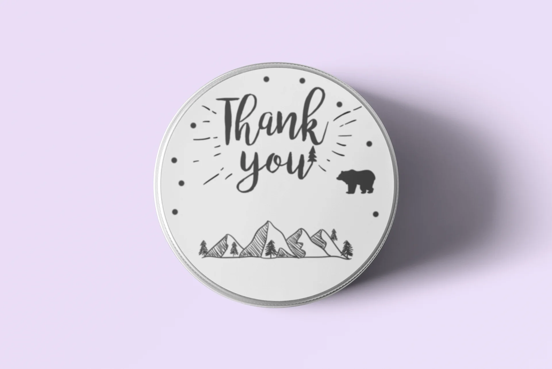 Bear Theme- Return Gift/birthday decor Thankyou Sticker (6 CM/Sticker/Black And White/24Pcs) - Premium Handcrafted 300 GSM Return Gift Label Stickers by Party Decor Mall India - View 7