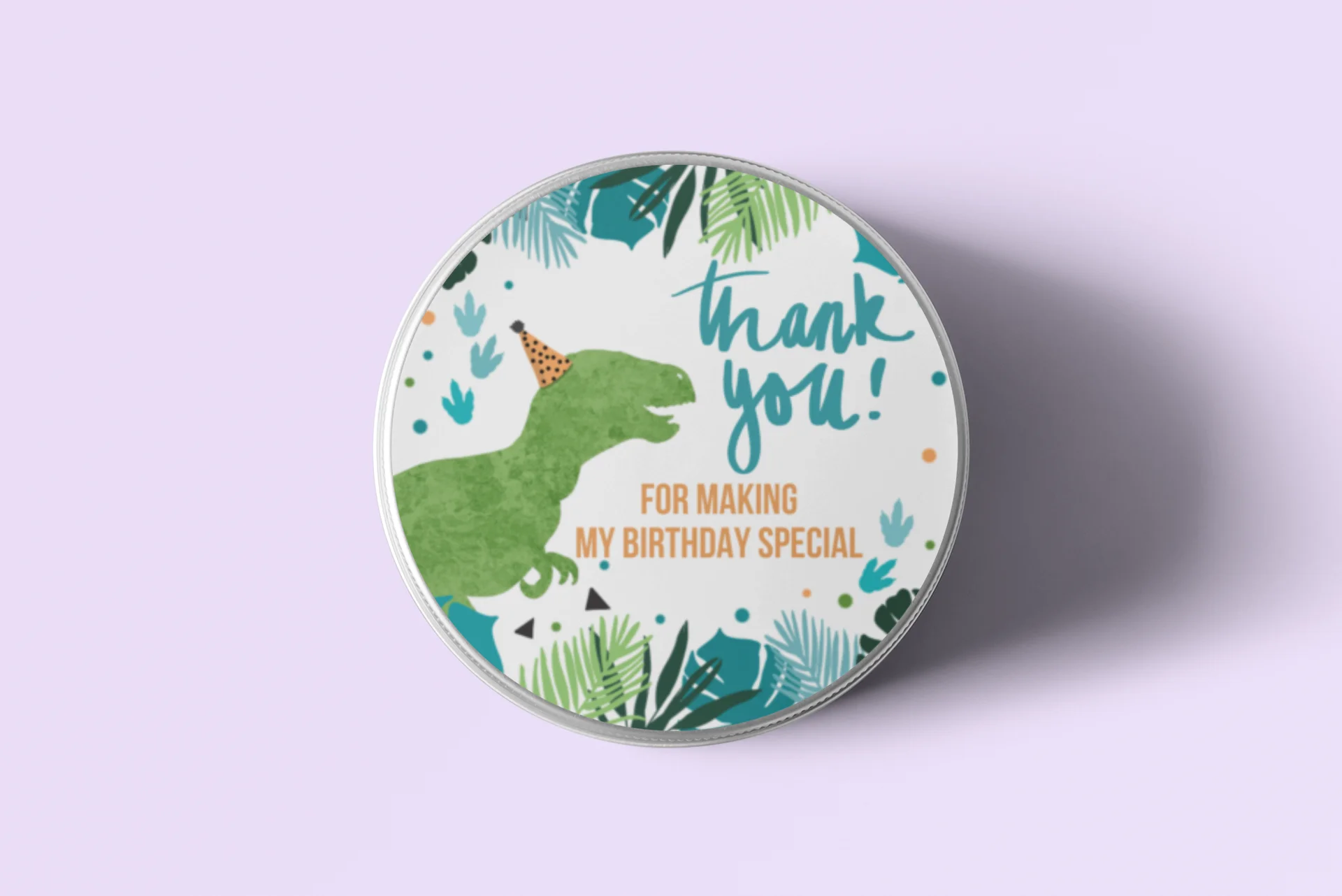 Dinosaur Theme- Return Gift/birthday decor Thankyou Sticker (6 CM/Sticker/Green, Blue, Red, White/24Pcs) - Premium Handcrafted 300 GSM Return Gift Label Stickers by Party Decor Mall India - View 7