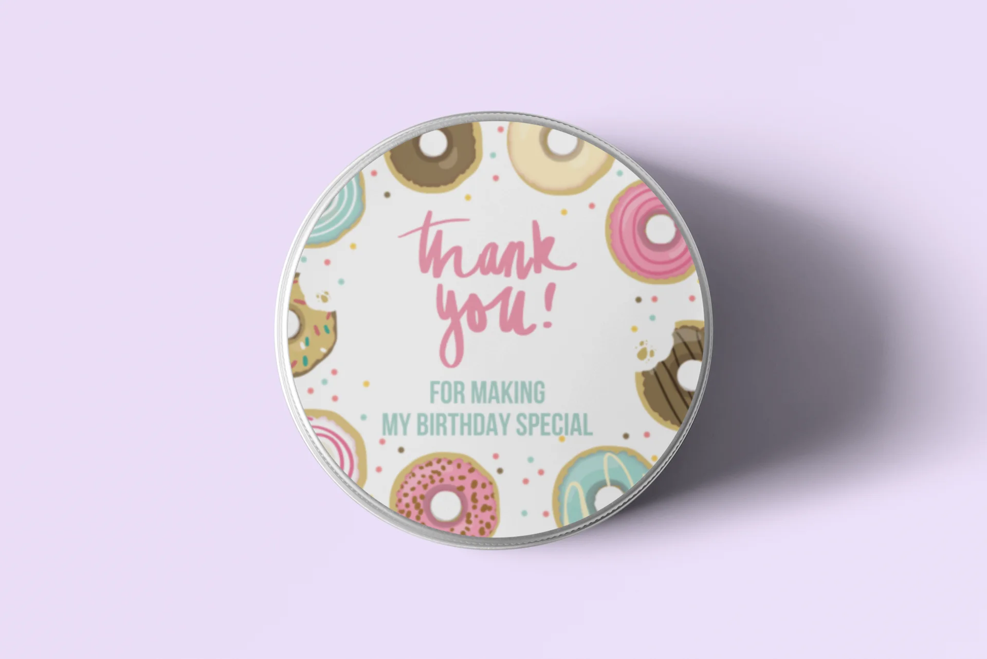 Doughnut Theme- Return Gift/birthday decor Thankyou Sticker (6 CM/Sticker/Mixcolour/24Pcs) - Premium Handcrafted 300 GSM Return Gift Label Stickers by Party Decor Mall India - View 7