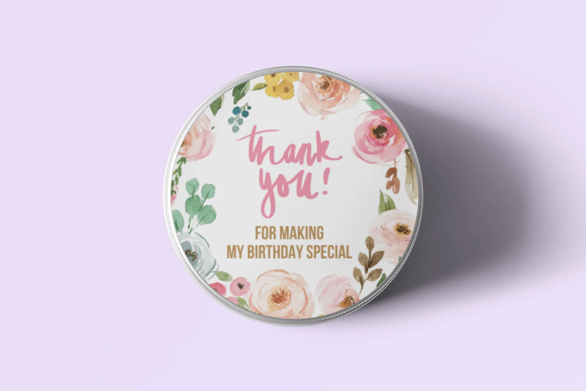 Floral Theme - Return Gift/birthday decor Thankyou Sticker (6 CM/Sticker/Mixcolour/24Pcs) - Premium Handcrafted 300 GSM Return Gift Label Stickers by Party Decor Mall India - View 7