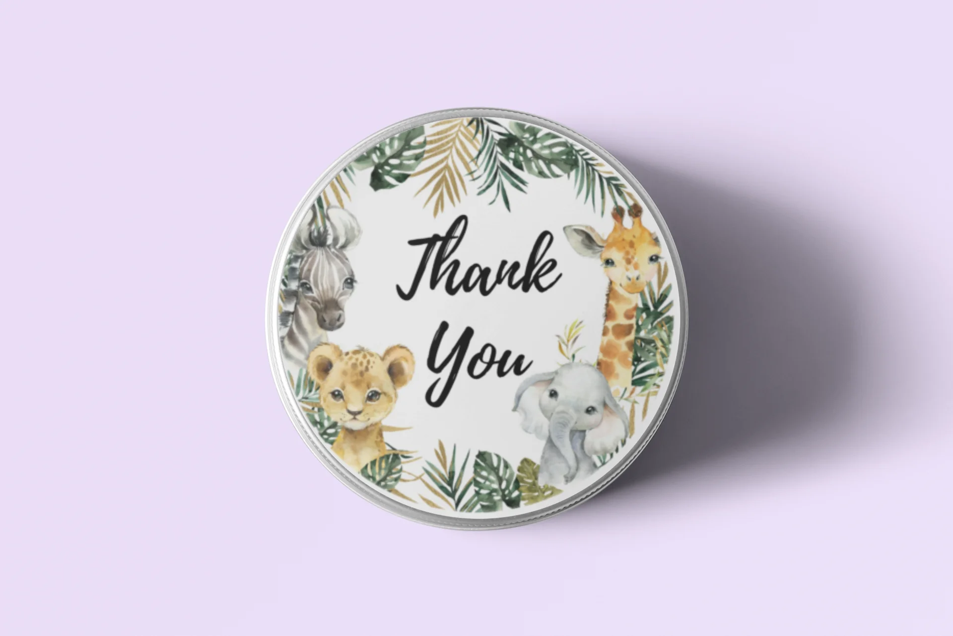 Jungle Theme- Return Gift/birthday decor Thankyou Sticker (6 CM/Sticker/Mixcolour/24Pcs) - Premium Handcrafted 300 GSM Return Gift Label Stickers by Party Decor Mall India - View 6