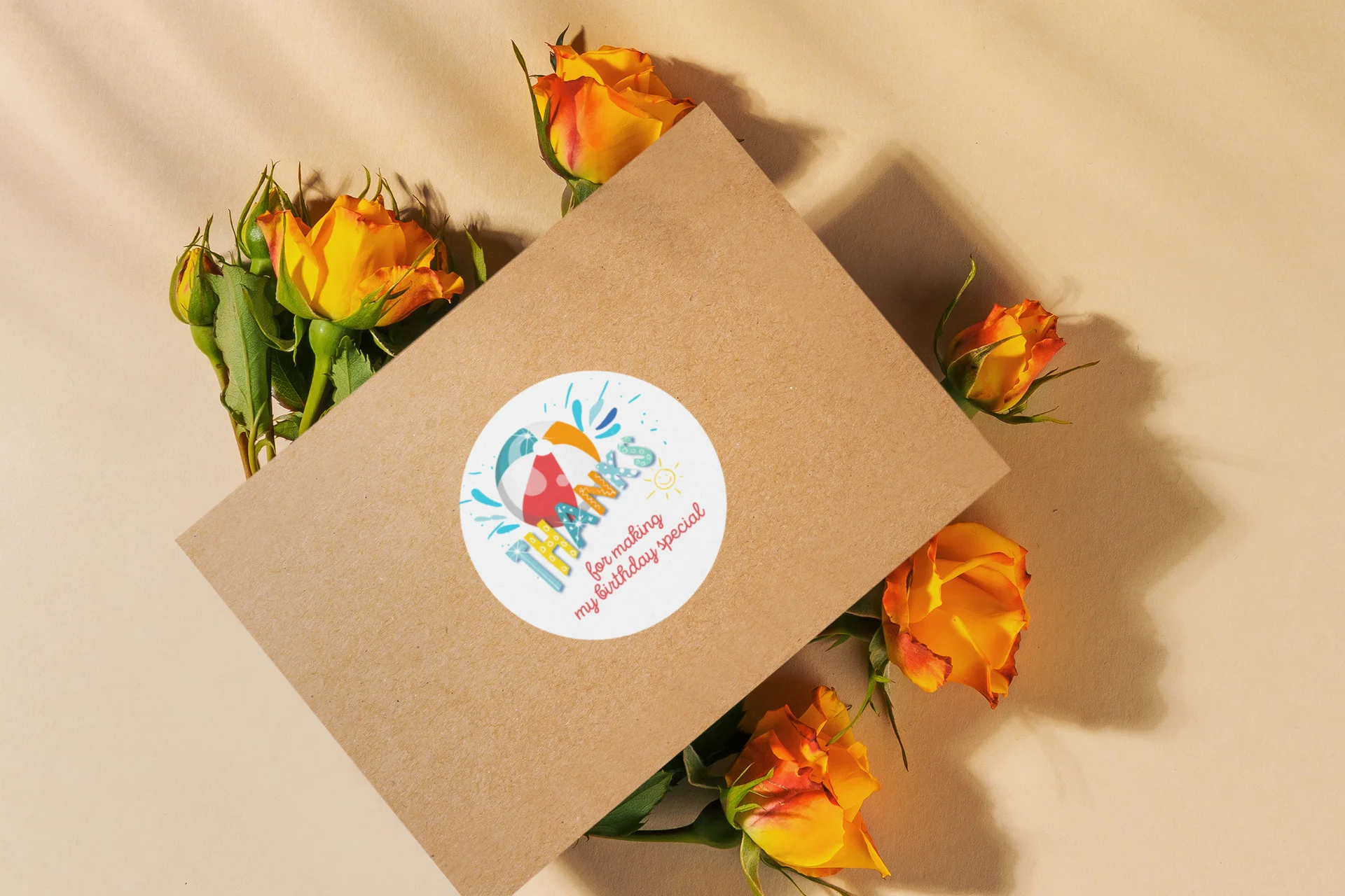 Ball Theme- Return Gift/birthday decor Thankyou Sticker (6 CM/Sticker/Mixcolour/24Pcs) - Premium Handcrafted 300 GSM Return Gift Label Stickers by Party Decor Mall India - View 6