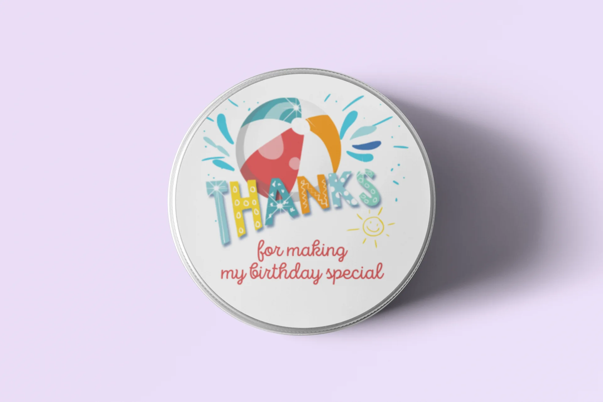 Ball Theme- Return Gift/birthday decor Thankyou Sticker (6 CM/Sticker/Mixcolour/24Pcs) - Premium Handcrafted 300 GSM Return Gift Label Stickers by Party Decor Mall India - View 7