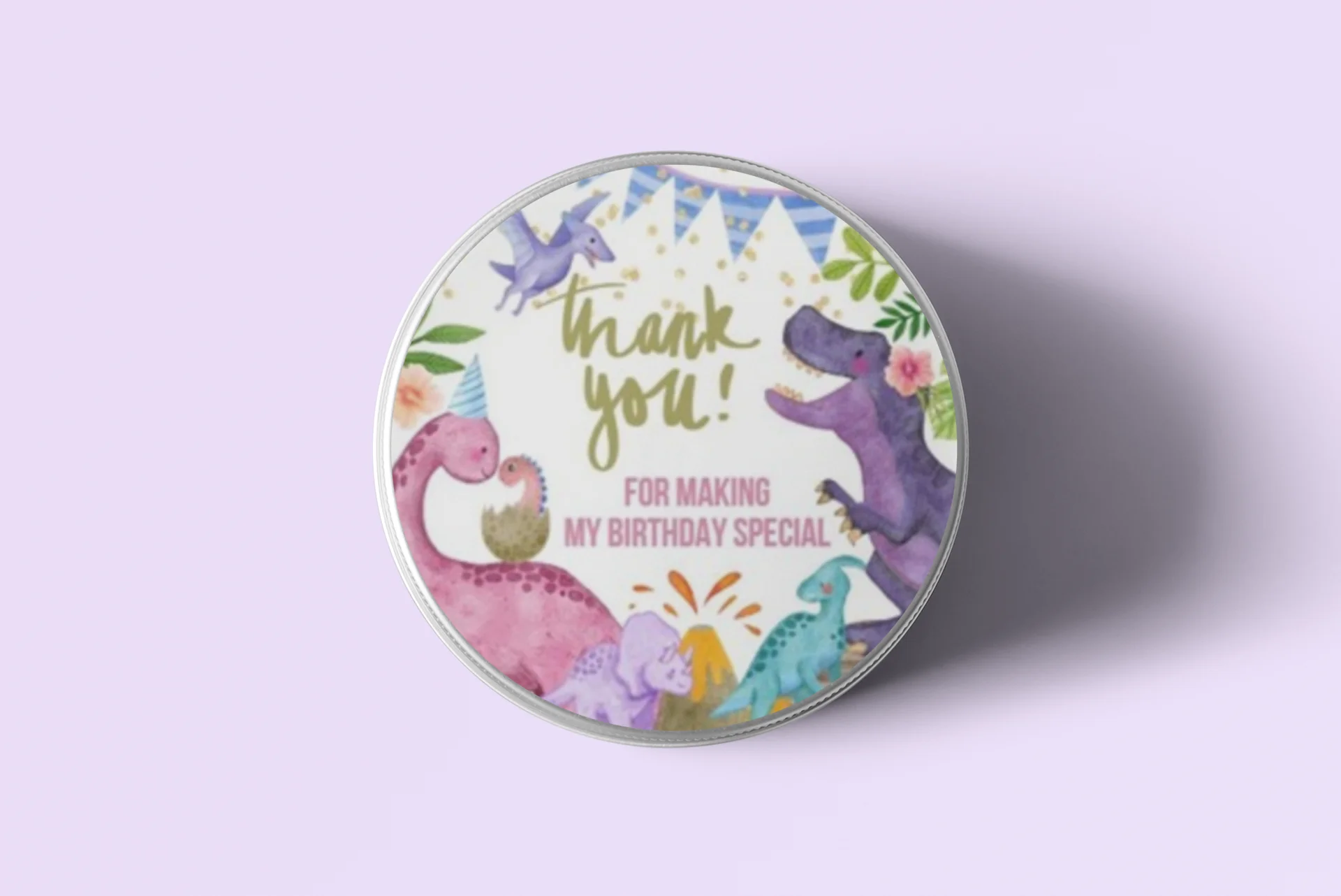 Dinosaur Theme Model 2- Return Gift/birthday decor Thankyou Sticker (6 CM/Sticker/Mixcolour/24Pcs) - Premium Handcrafted 300 GSM Return Gift Label Stickers by Party Decor Mall India - View 7