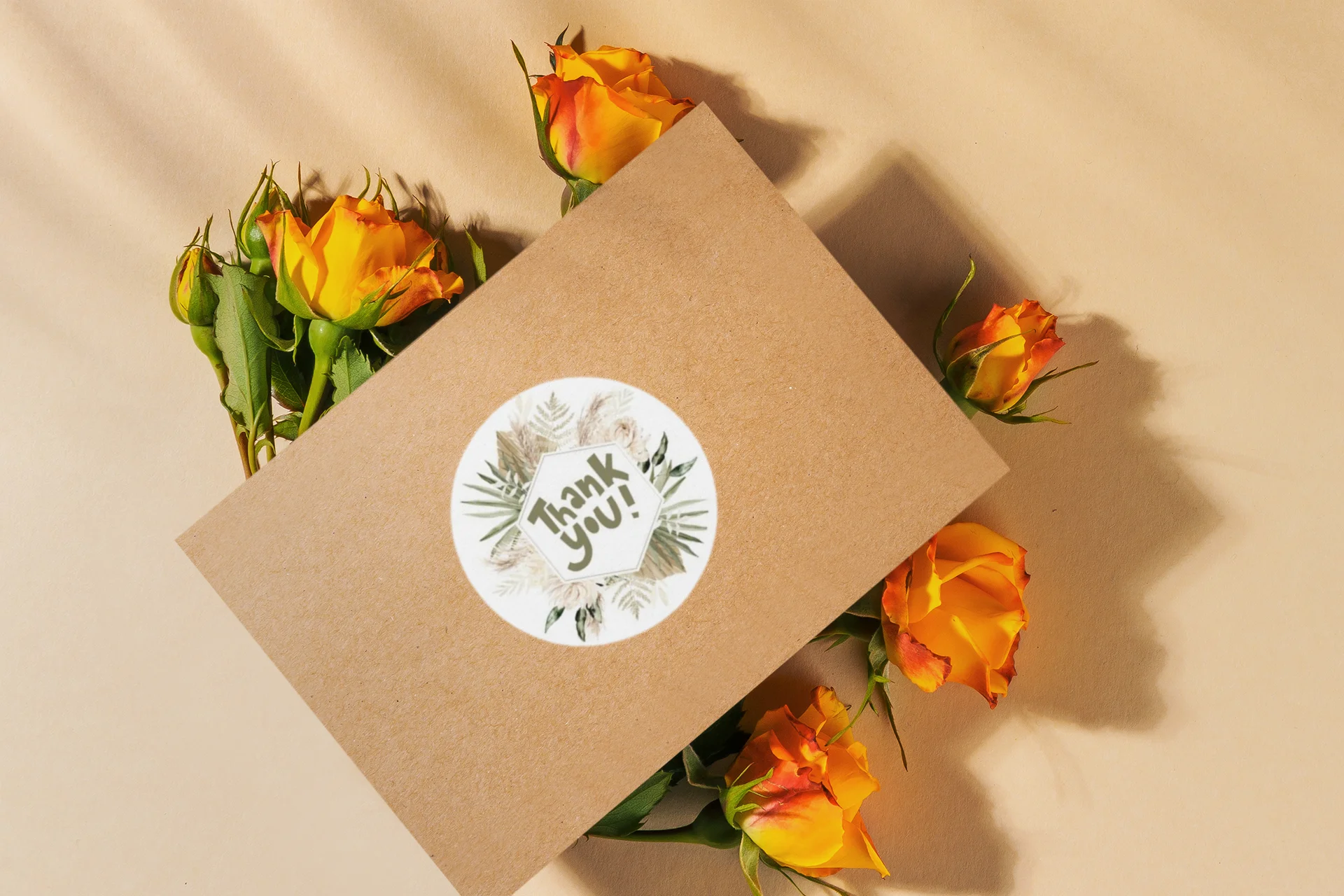 Floral Theme- Return Gift/birthday decor Thankyou Sticker (6 CM/Sticker/Mixcolour/24Pcs) - Premium Handcrafted 300 GSM Return Gift Label Stickers by Party Decor Mall India - View 6