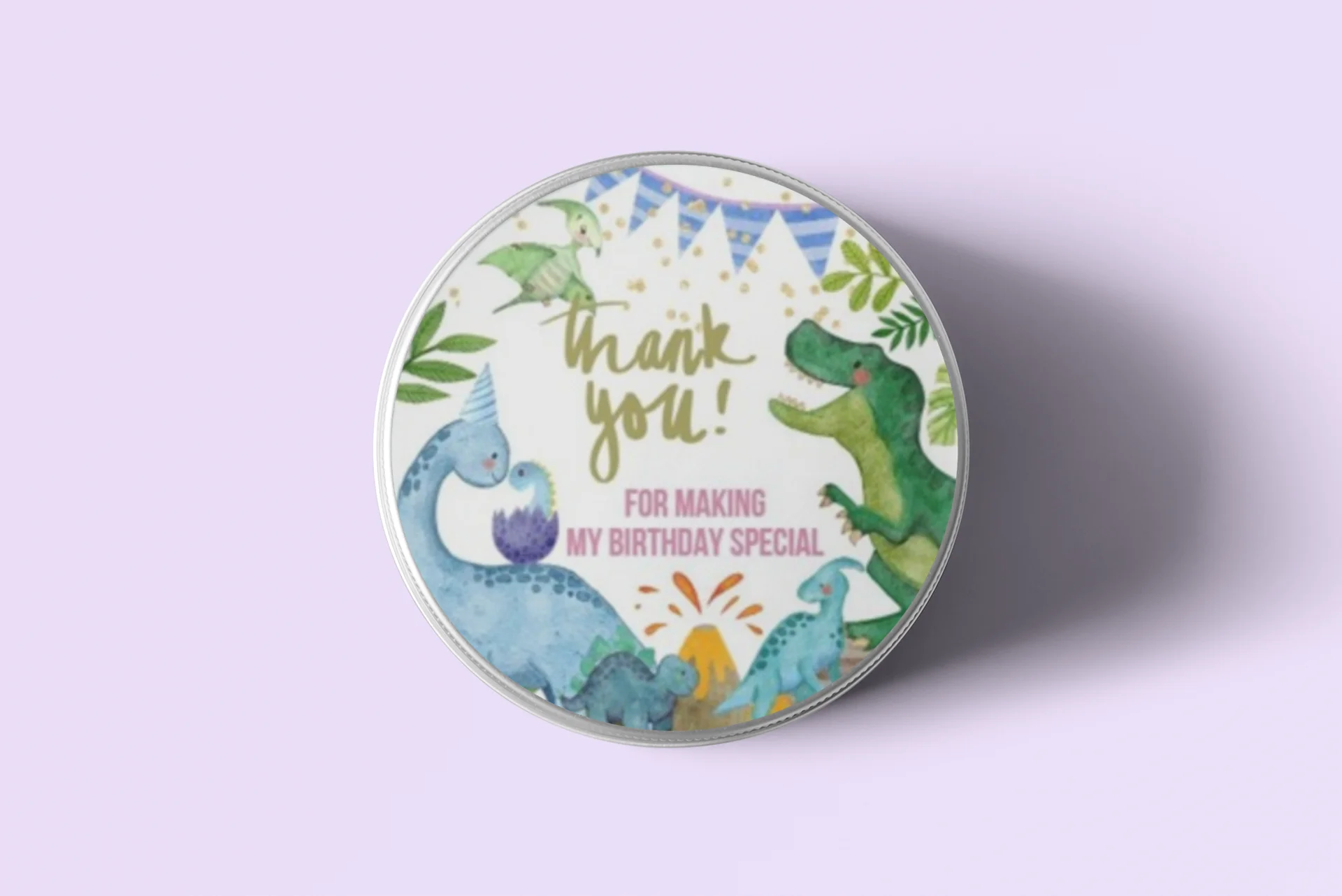 Dinosaur Theme- Return Gift/birthday decor Thankyou Sticker (6 CM/Sticker/Mixcolour/24Pcs) - Premium Handcrafted 300 GSM Return Gift Label Stickers by Party Decor Mall India - View 6