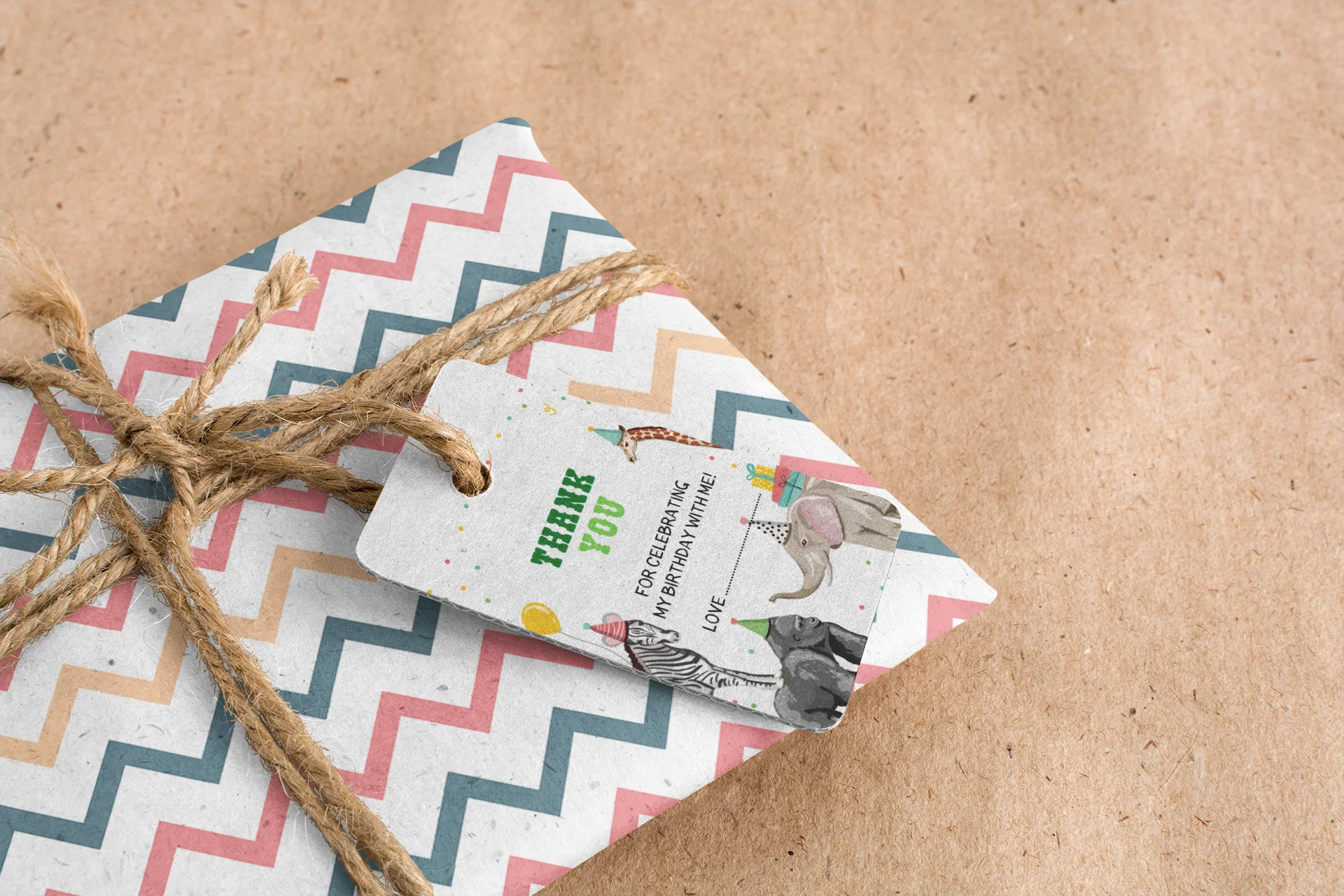 Jungle Theme Model 3 Birthday Favour Tags (2 x 3.5 inches/250 GSM Cardstock/Multicolour/30Pcs) - Premium Handcrafted 300 GSM Thank You Cards by Party Decor Mall India - View 6