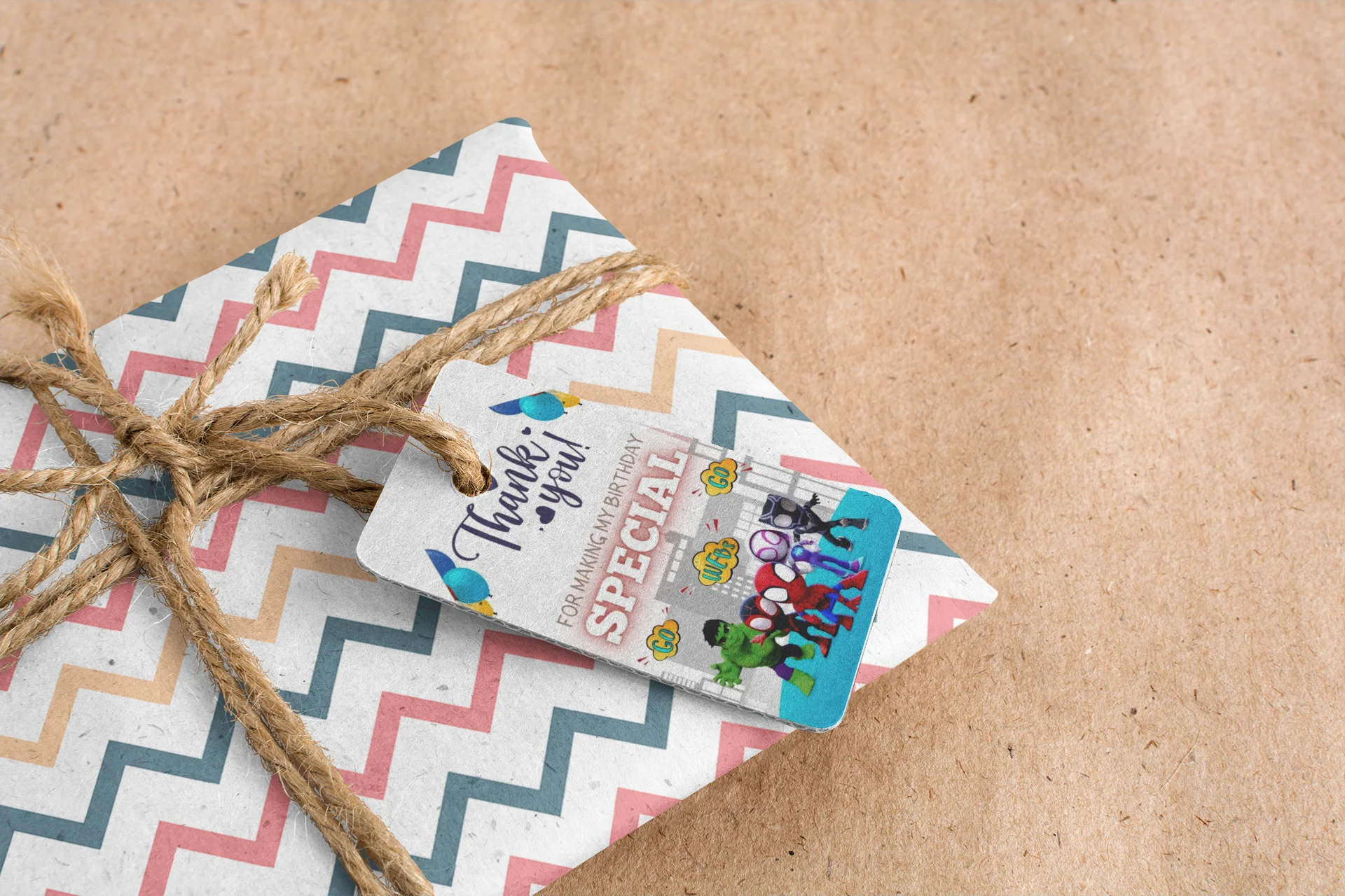 Avenger Kids Theme Birthday Favour Tags (2 x 3.5 inches/250 GSM Cardstock/Mixcolour/30Pcs) - Premium Handcrafted 300 GSM Thank You Cards by Party Decor Mall India - View 4