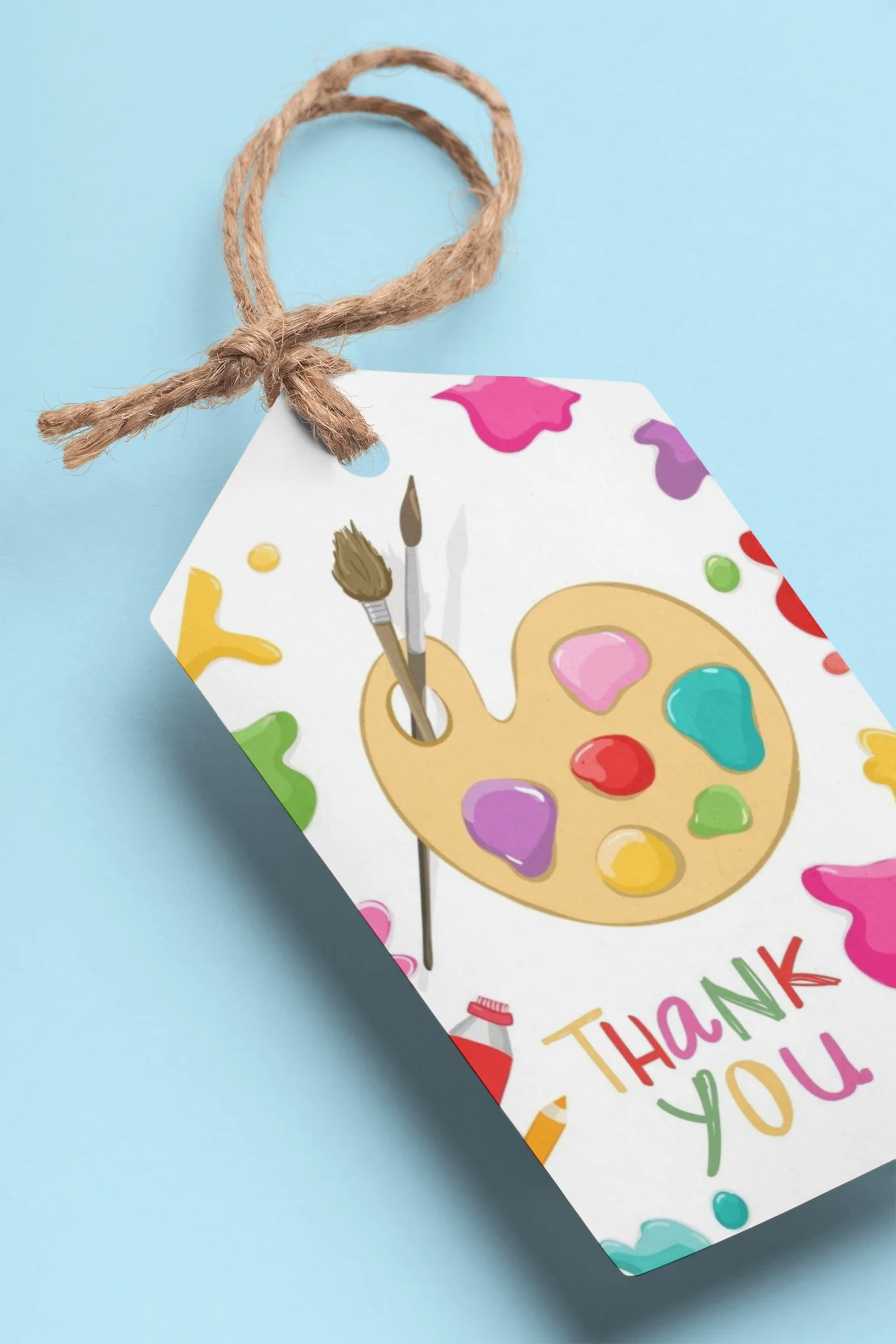 Craft Theme Birthday Favour Tags (2 x 3.5 inches/250 GSM Cardstock/Mixcolour/30Pcs) - Premium Handcrafted 300 GSM Thank You Cards by Party Decor Mall India - View 1