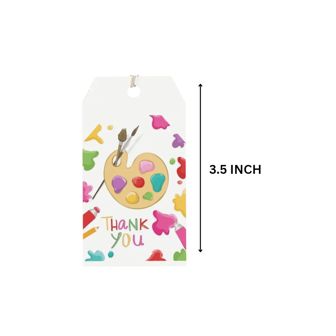 Craft Theme Birthday Favour Tags (2 x 3.5 inches/250 GSM Cardstock/Mixcolour/30Pcs) - Premium Handcrafted 300 GSM Thank You Cards by Party Decor Mall India - View 2