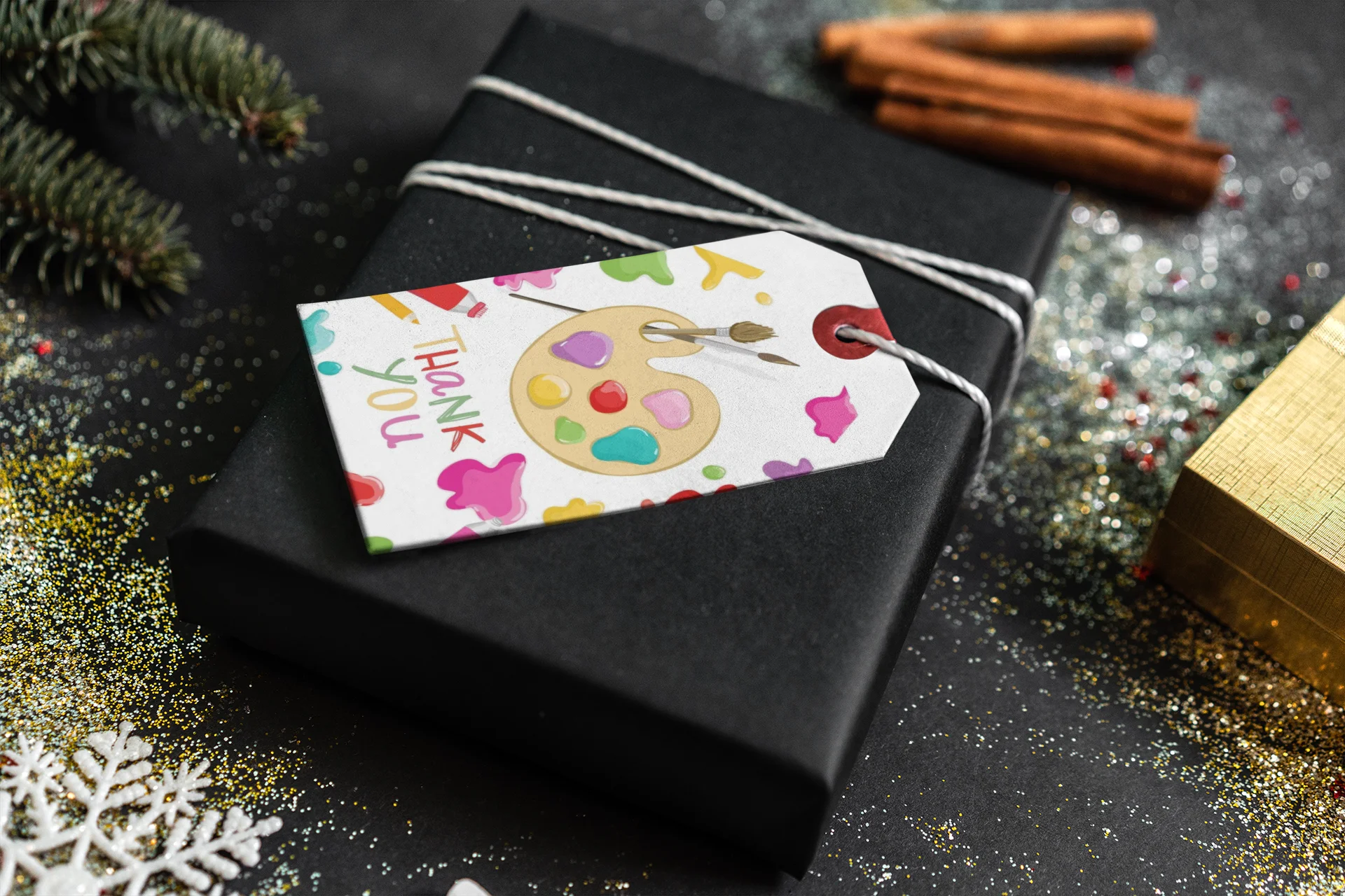 Craft Theme Birthday Favour Tags (2 x 3.5 inches/250 GSM Cardstock/Mixcolour/30Pcs) - Premium Handcrafted 300 GSM Thank You Cards by Party Decor Mall India - View 4