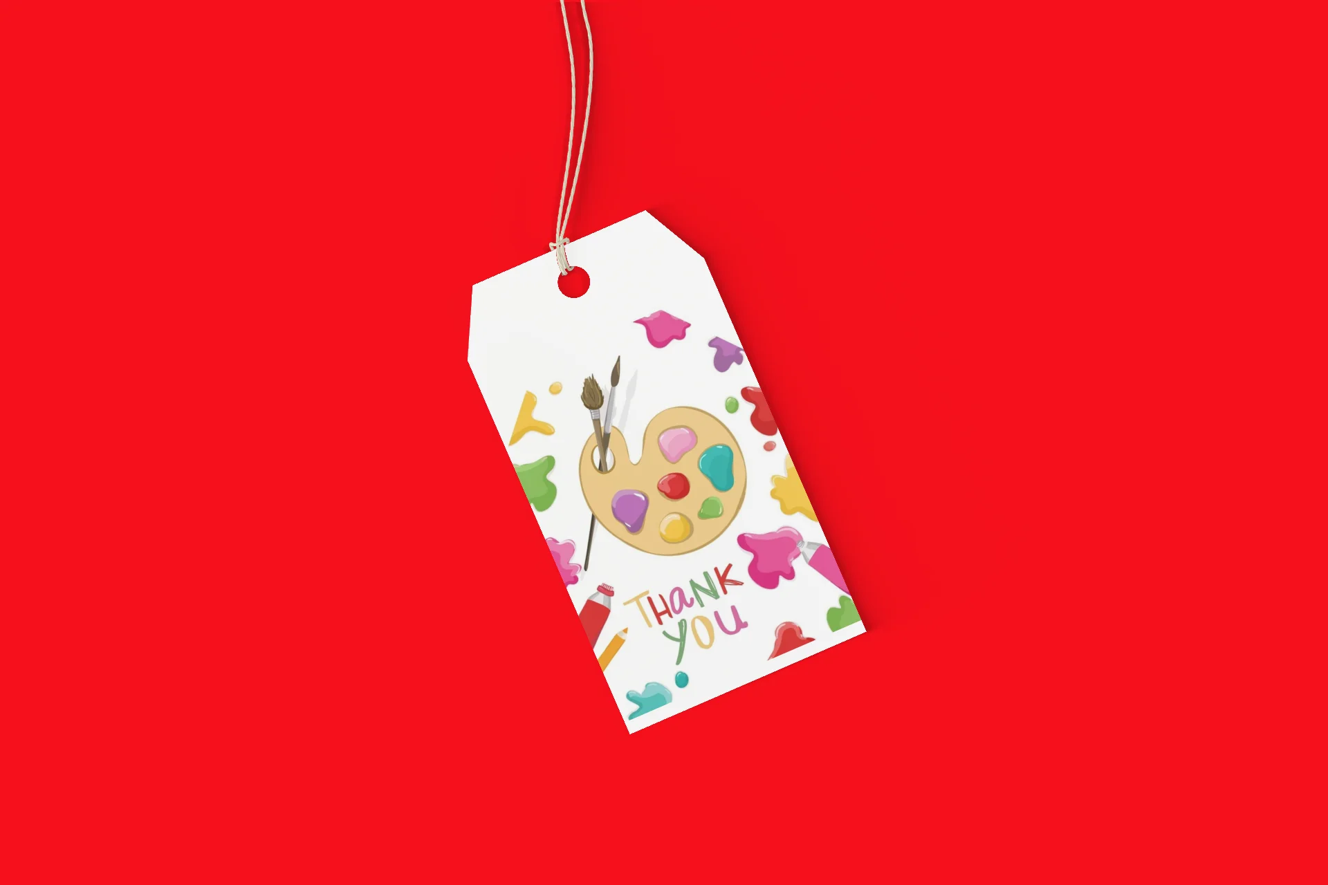 Craft Theme Birthday Favour Tags (2 x 3.5 inches/250 GSM Cardstock/Mixcolour/30Pcs) - Premium Handcrafted 300 GSM Thank You Cards by Party Decor Mall India - View 6