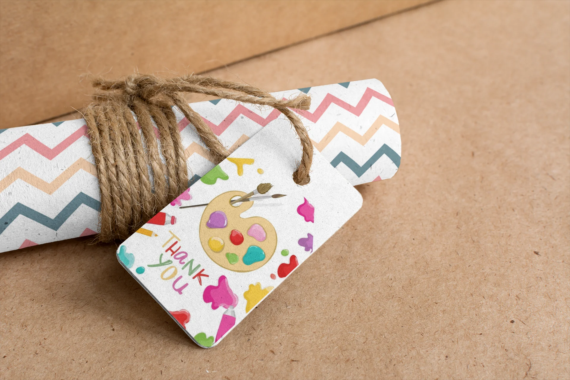 Craft Theme Birthday Favour Tags (2 x 3.5 inches/250 GSM Cardstock/Mixcolour/30Pcs) - Premium Handcrafted 300 GSM Thank You Cards by Party Decor Mall India - View 7