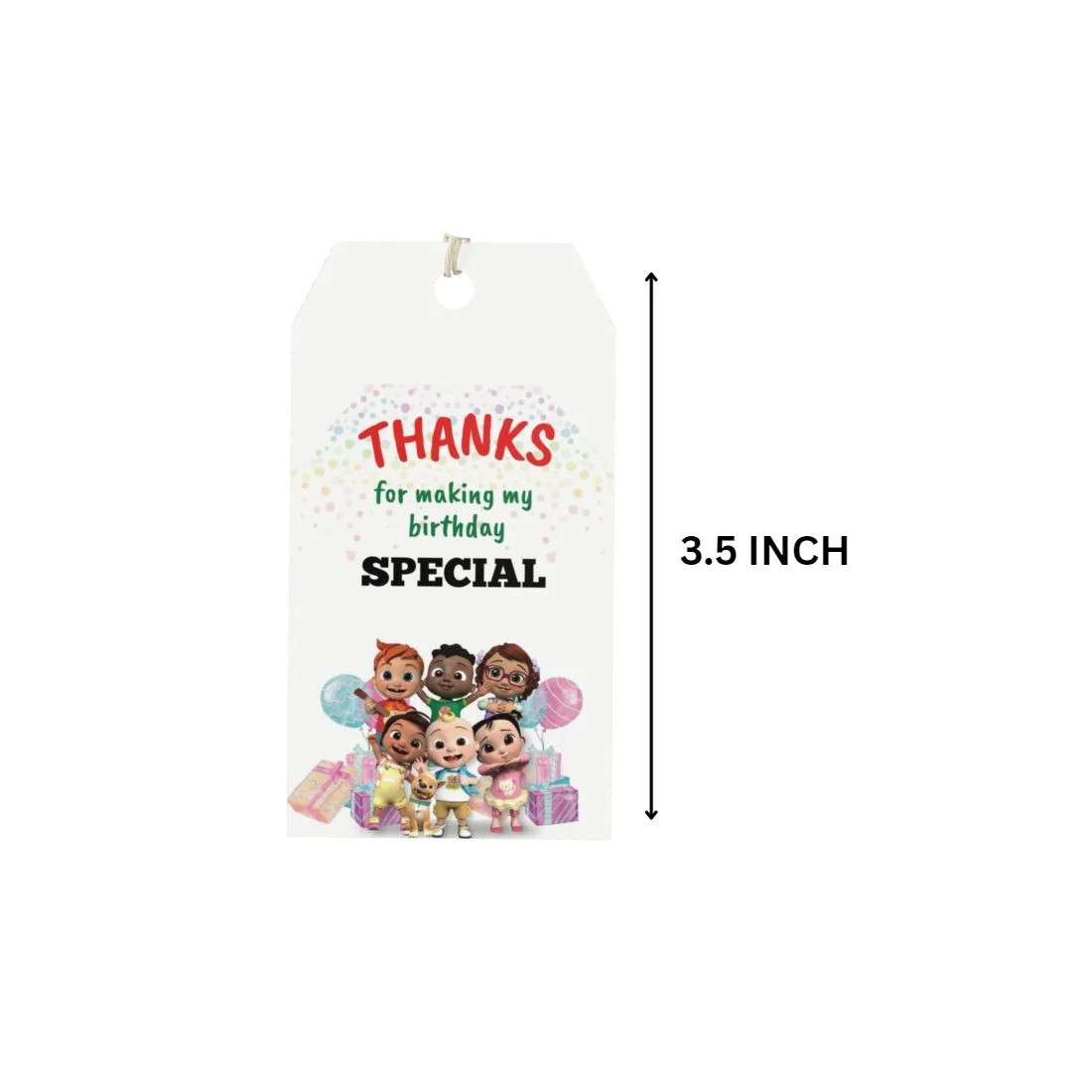 Dolls Theme Birthday Favour Tags (2 x 3.5 inches/250 GSM Cardstock/Mixcolour/30Pcs) - Premium Handcrafted 300 GSM Thank You Cards by Party Decor Mall India - View 2