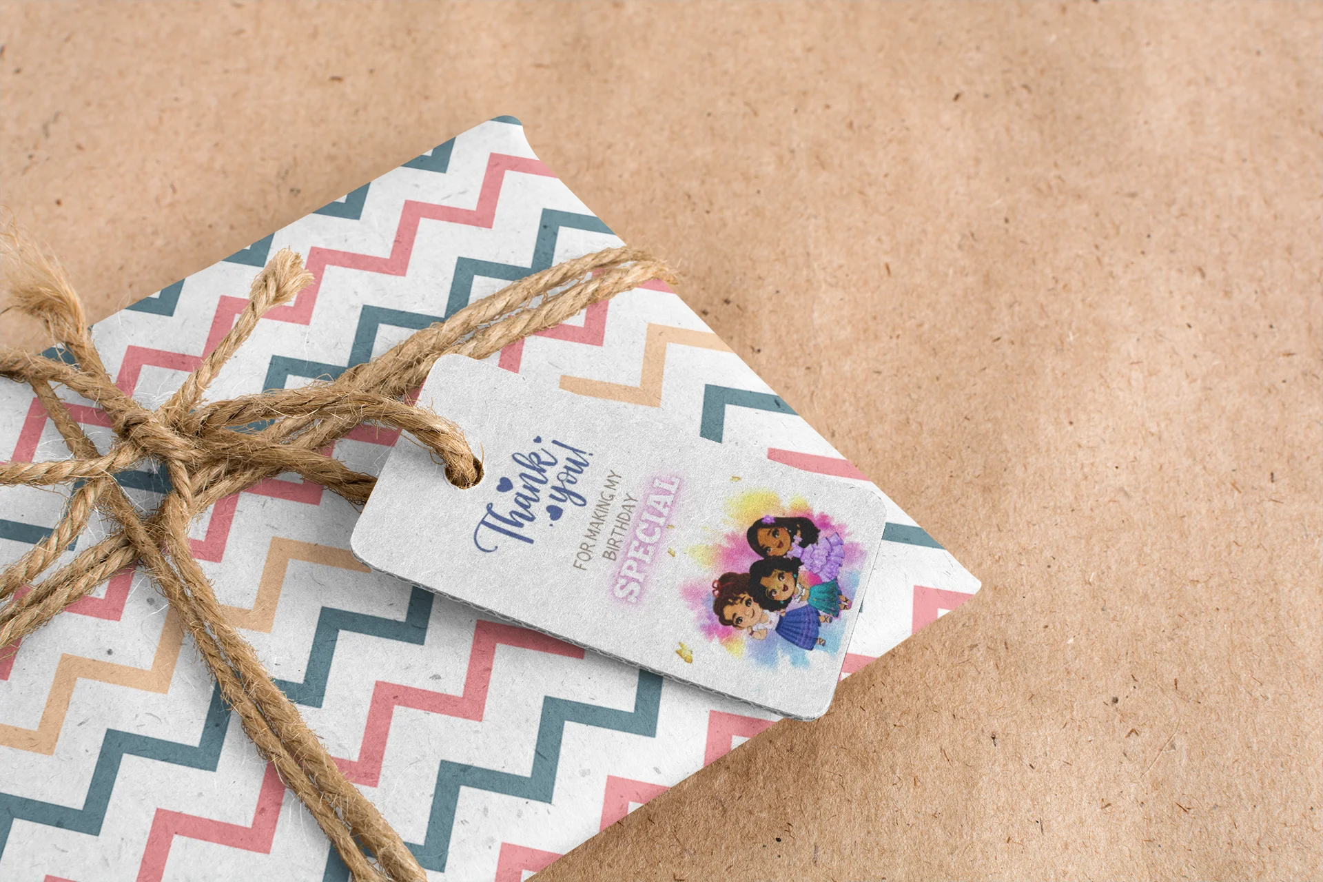 Dolls Theme Birthday Favour Tags (2 x 3.5 inches/250 GSM Cardstock/Mixcolour/30Pcs) - Premium Handcrafted 300 GSM Thank You Cards by Party Decor Mall India - View 8