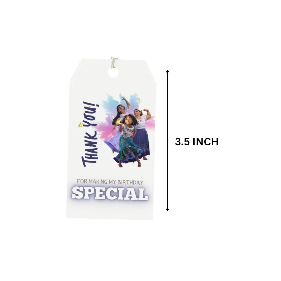 Encanto Theme Birthday Favour Tags (2 x 3.5 inches/250 GSM Cardstock/Mixcolour/30Pcs) - Premium Handcrafted 300 GSM Thank You Cards by Party Decor Mall India - View 2