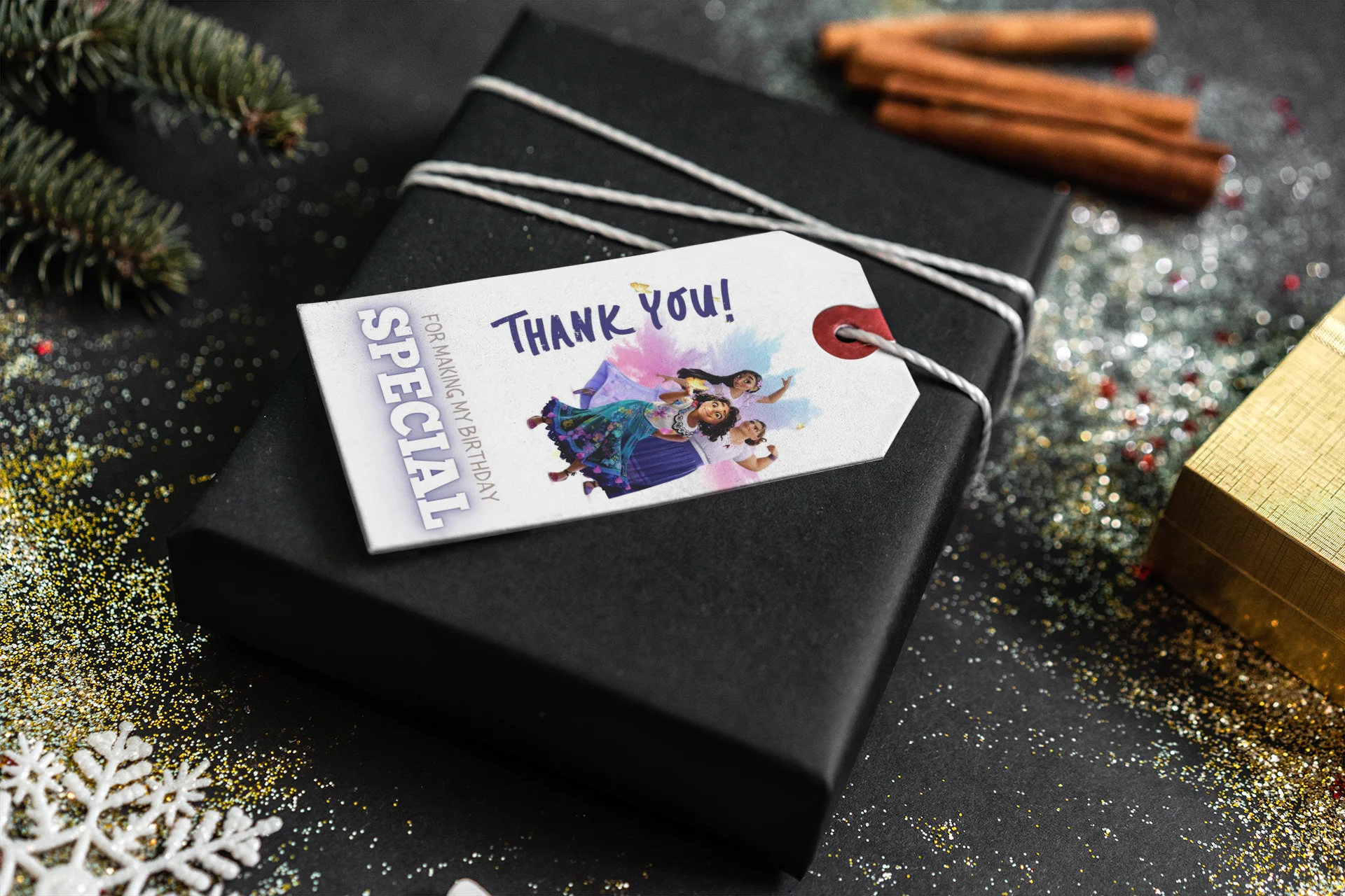 Encanto Theme Birthday Favour Tags (2 x 3.5 inches/250 GSM Cardstock/Mixcolour/30Pcs) - Premium Handcrafted 300 GSM Thank You Cards by Party Decor Mall India - View 4