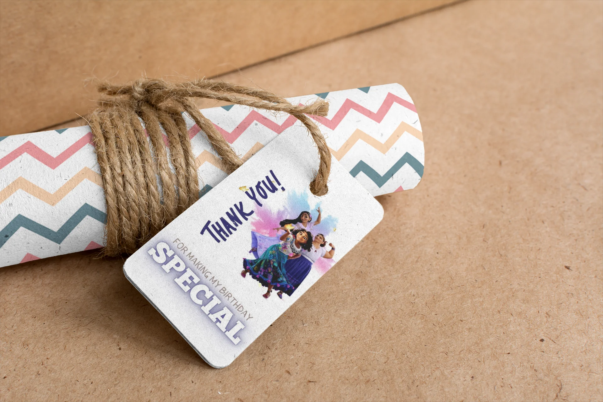 Encanto Theme Birthday Favour Tags (2 x 3.5 inches/250 GSM Cardstock/Mixcolour/30Pcs) - Premium Handcrafted 300 GSM Thank You Cards by Party Decor Mall India - View 7