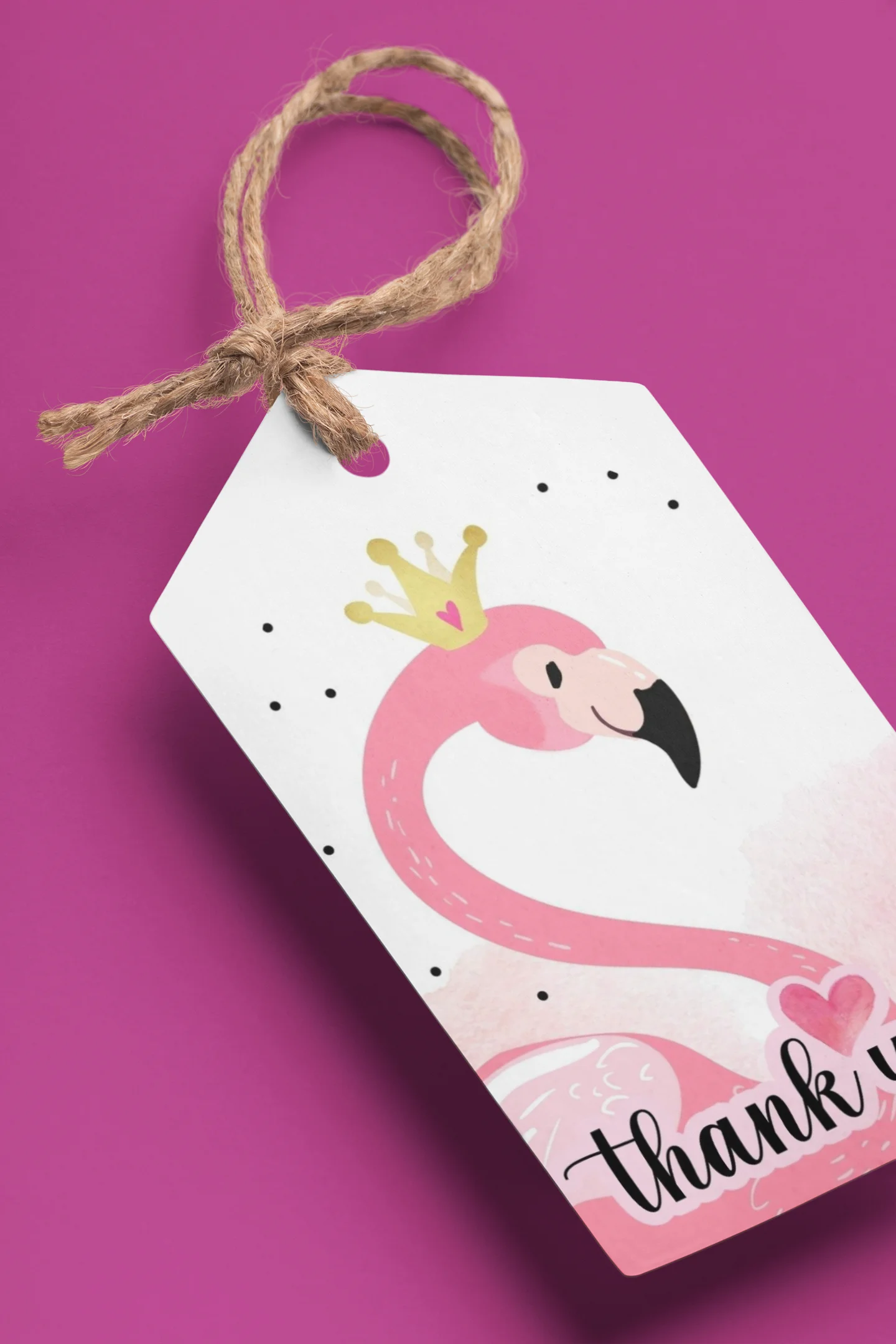 Flamingo Theme Model 2 Birthday Favour Tags (2 x 3.5 inches/250 GSM Cardstock/Mixcolour/30Pcs) - Premium Handcrafted 300 GSM Thank You Cards by Party Decor Mall India - View 1