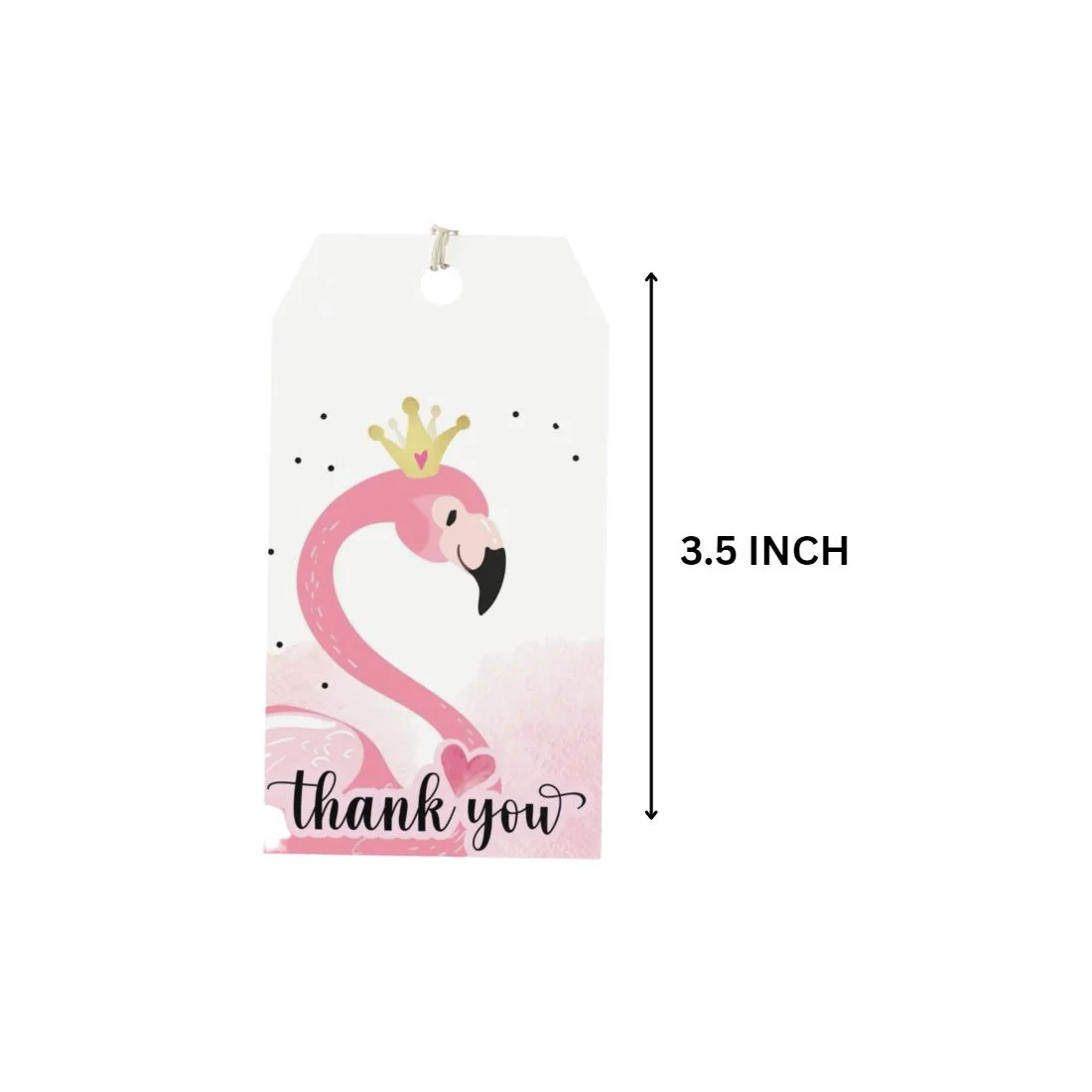 Flamingo Theme Model 2 Birthday Favour Tags (2 x 3.5 inches/250 GSM Cardstock/Mixcolour/30Pcs) - Premium Handcrafted 300 GSM Thank You Cards by Party Decor Mall India - View 2