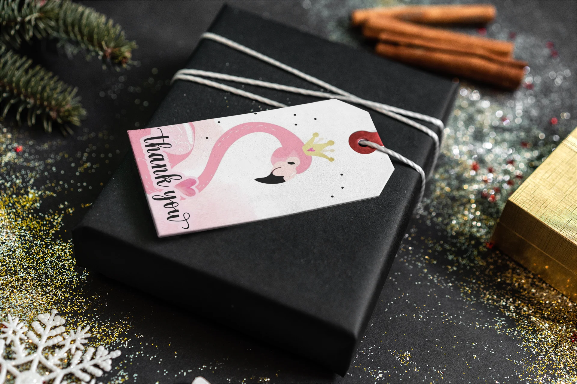 Flamingo Theme Model 2 Birthday Favour Tags (2 x 3.5 inches/250 GSM Cardstock/Mixcolour/30Pcs) - Premium Handcrafted 300 GSM Thank You Cards by Party Decor Mall India - View 4